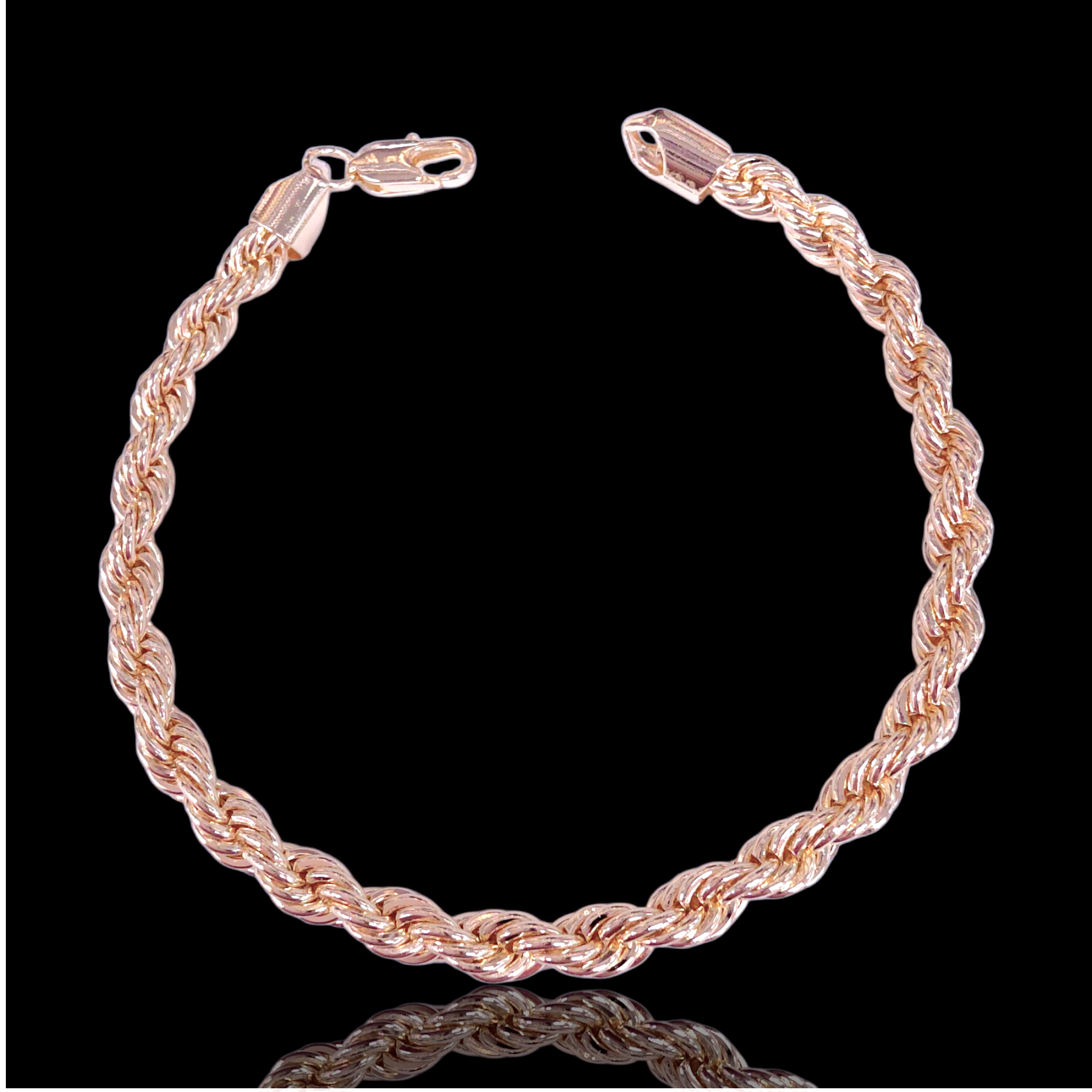 Oro Laminado Gold Filled Classic Italian Rope Chain Bracelet