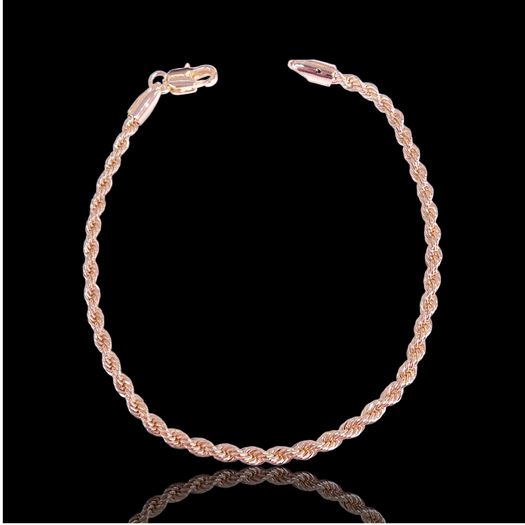 Oro Laminado Gold Filled Classic Italian Rope Chain Bracelet