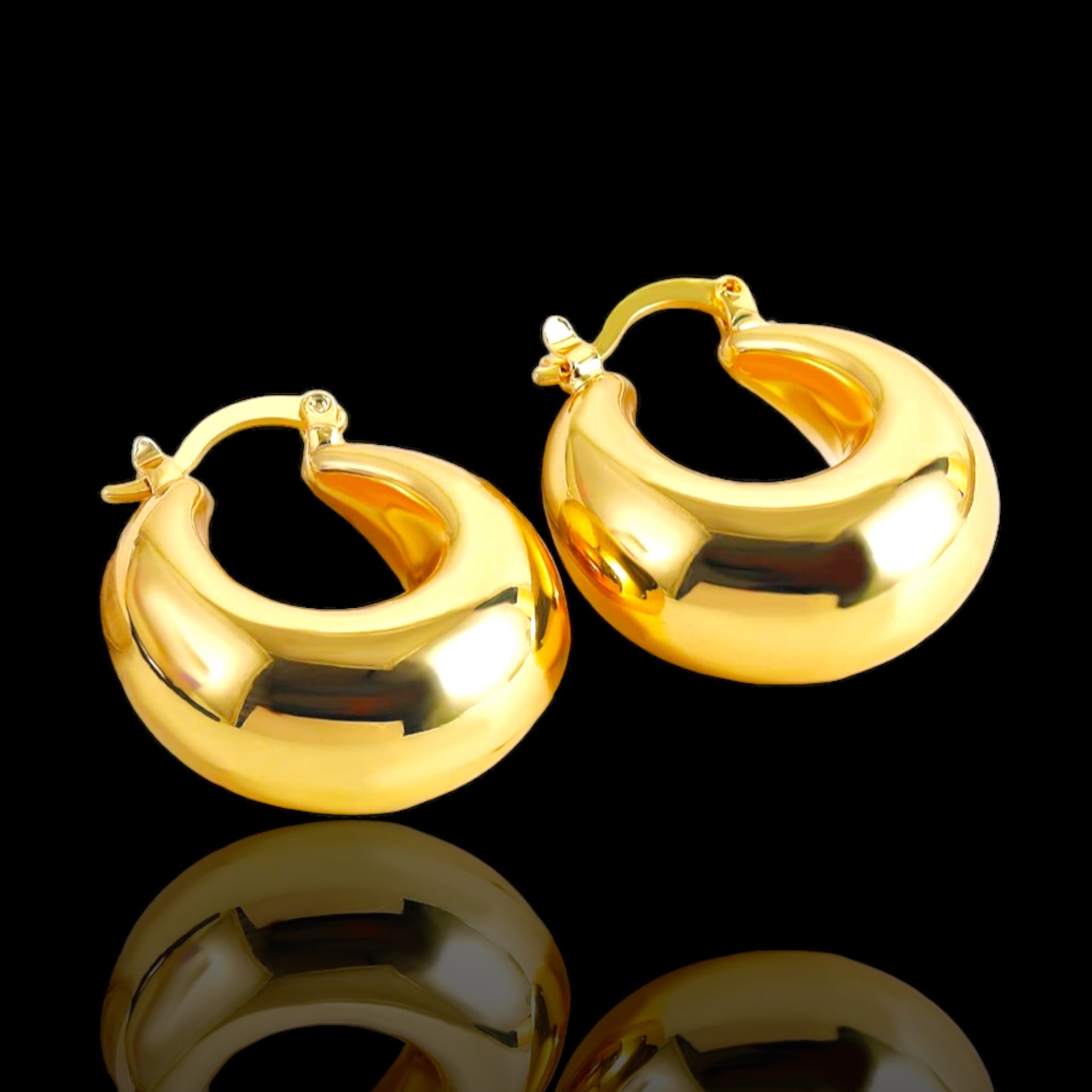 Oro Laminado Gold Filled Cloud Puff Hoop Earrings