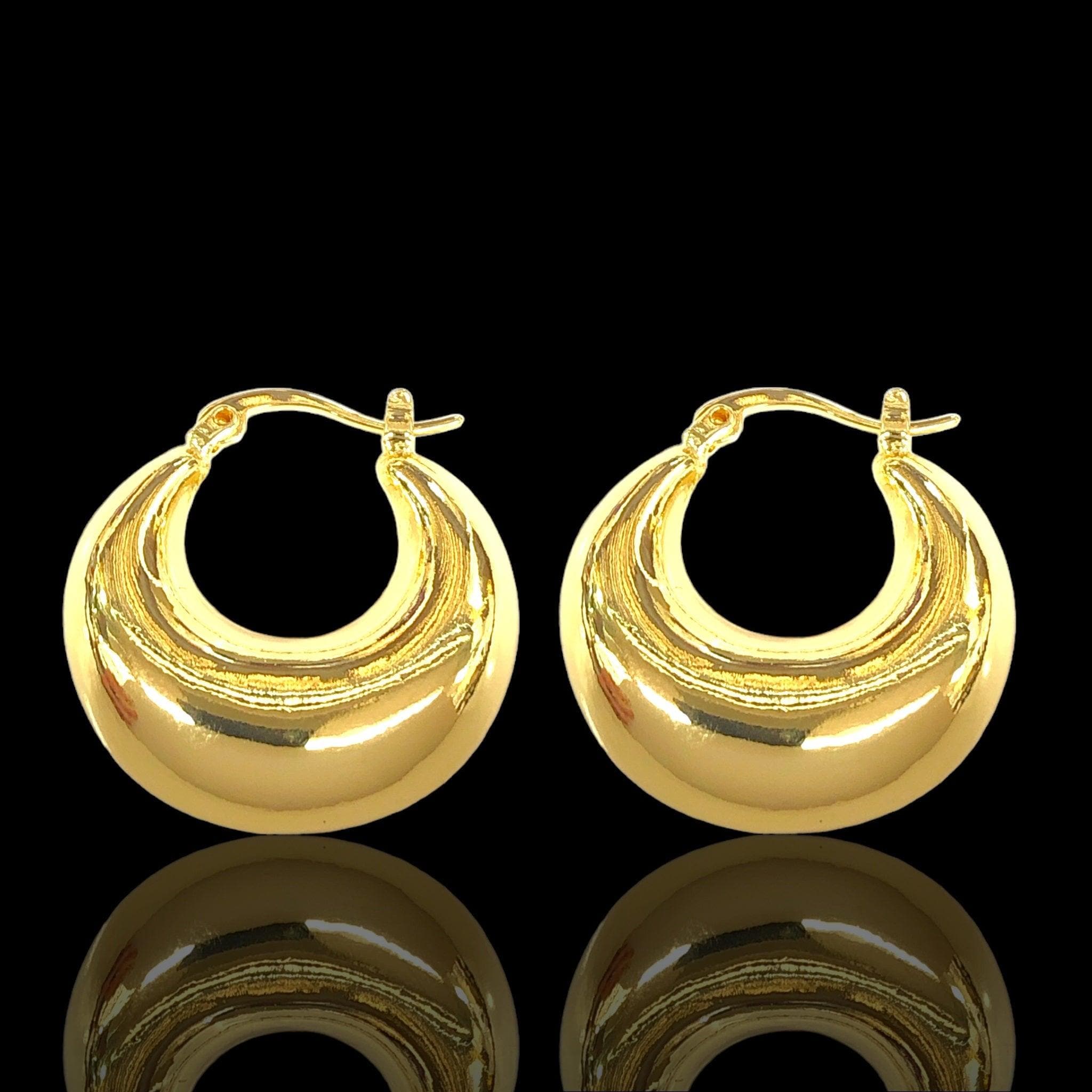 Oro Laminado Gold Filled Cloud Puff Hoop Earrings