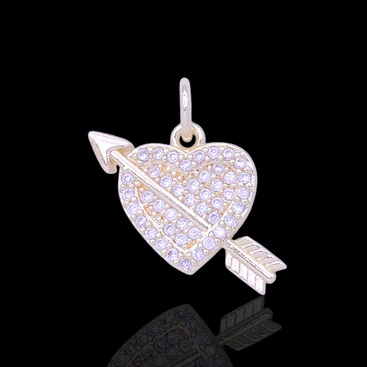 Oro Laminado Gold Filled DIY Cupid Heart Charm Pendant