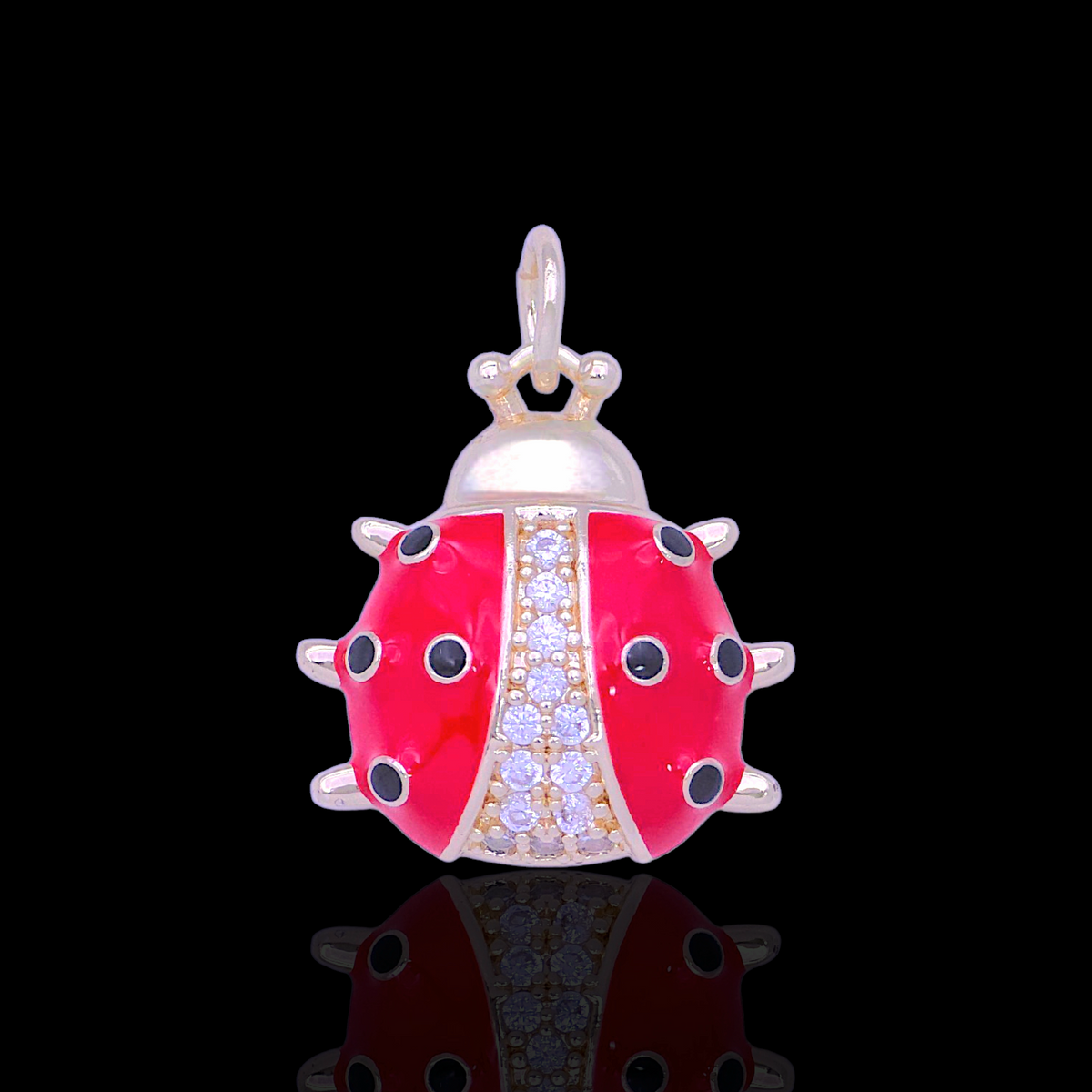 Oro Laminado Gold Filled DIY Lucky Ladybug Charm Pendant