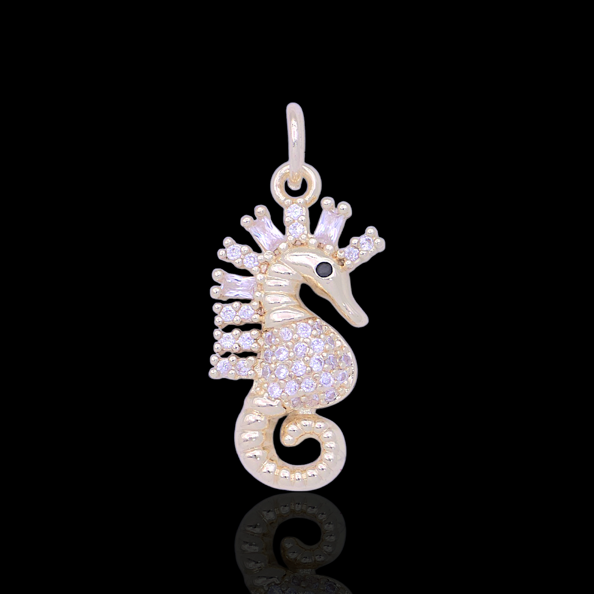 Oro Laminado Gold Filled DIY Nordic Seahorse Charm Pendant