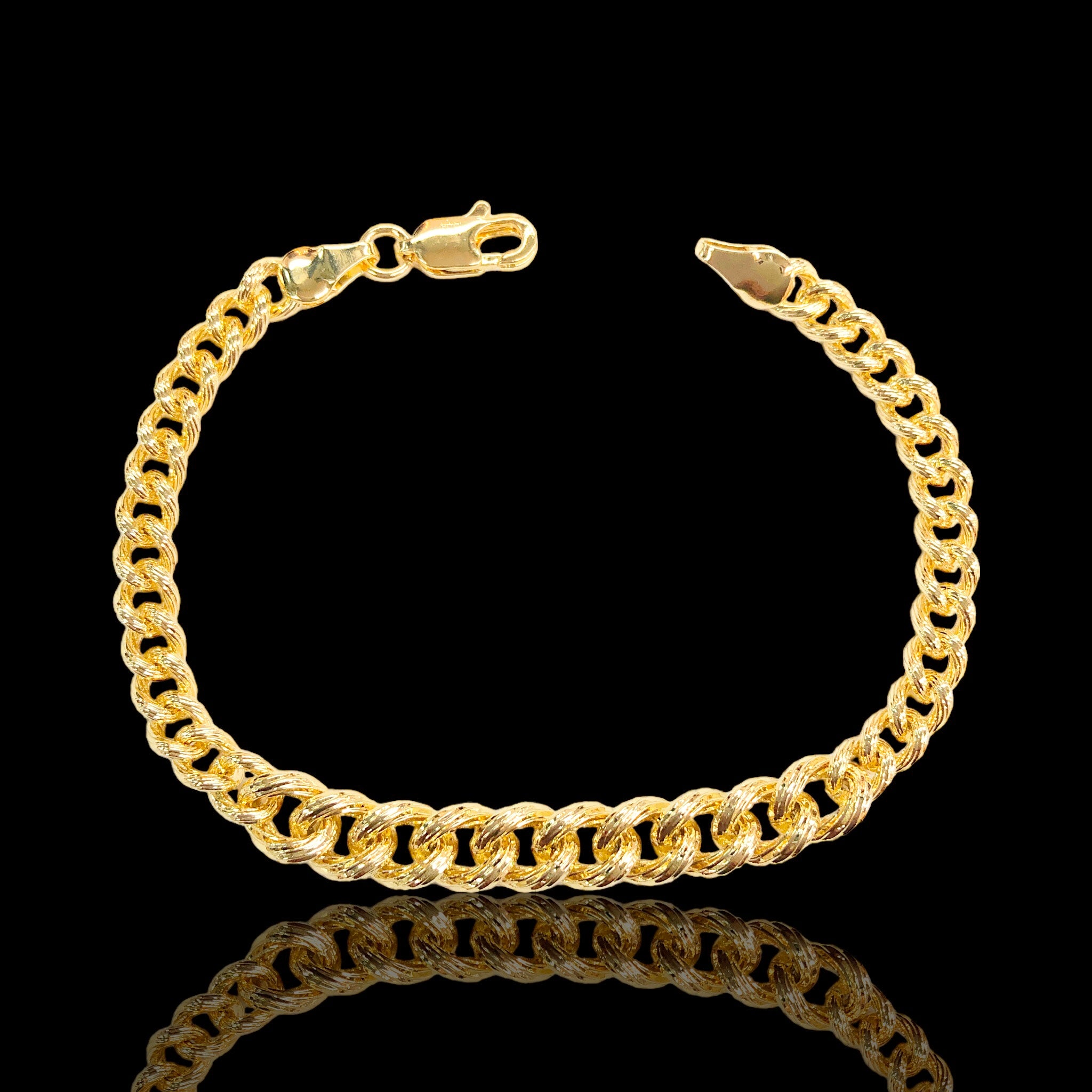 Oro Laminado Gold Filled Diamond Cut Cuban Milano Bracelet
