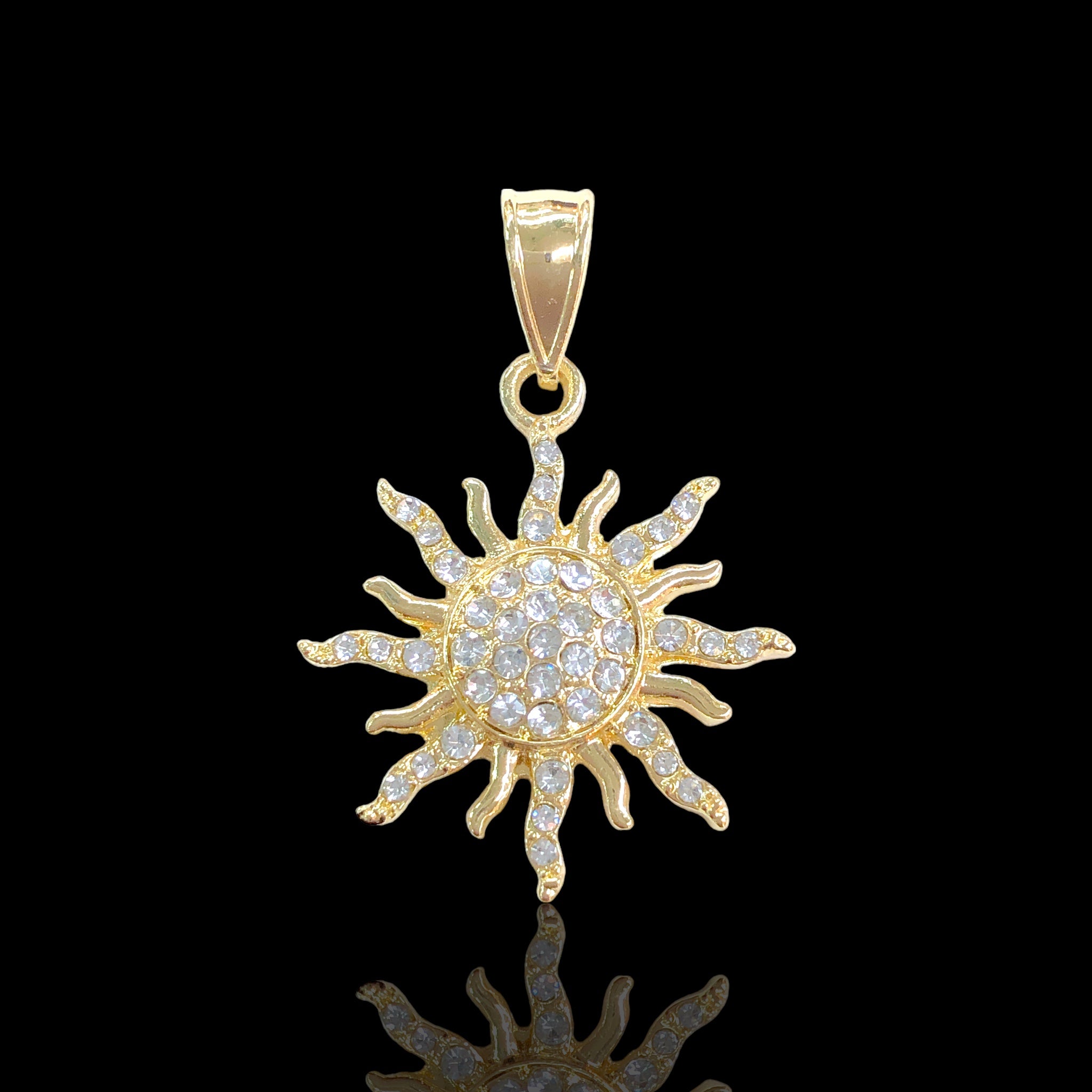 Oro Laminado Gold Filled Ever Bright Solar Sun PendantSUN