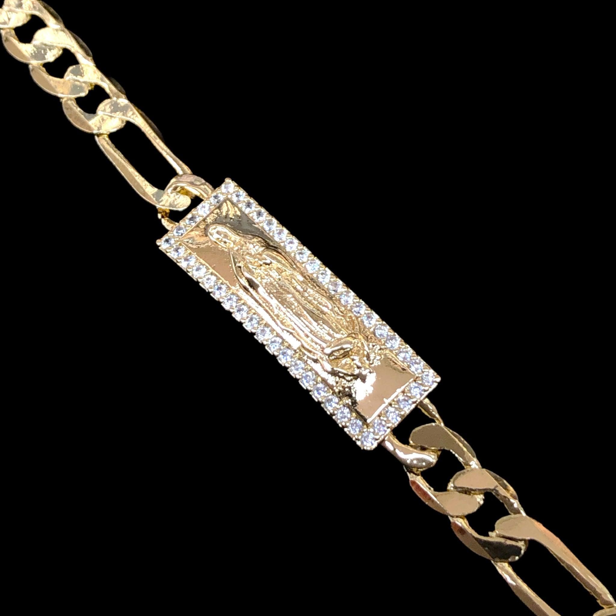 Oro Laminado Gold Filled Fancy Holy Saints Bracelet