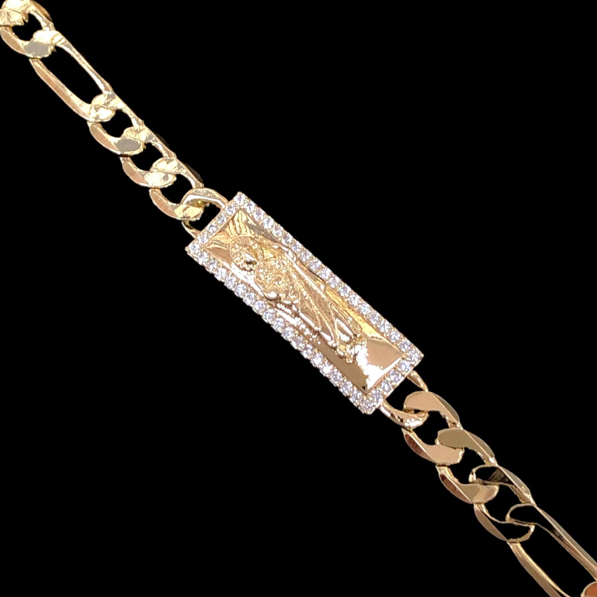 Oro Laminado Gold Filled Fancy Holy Saints Bracelet