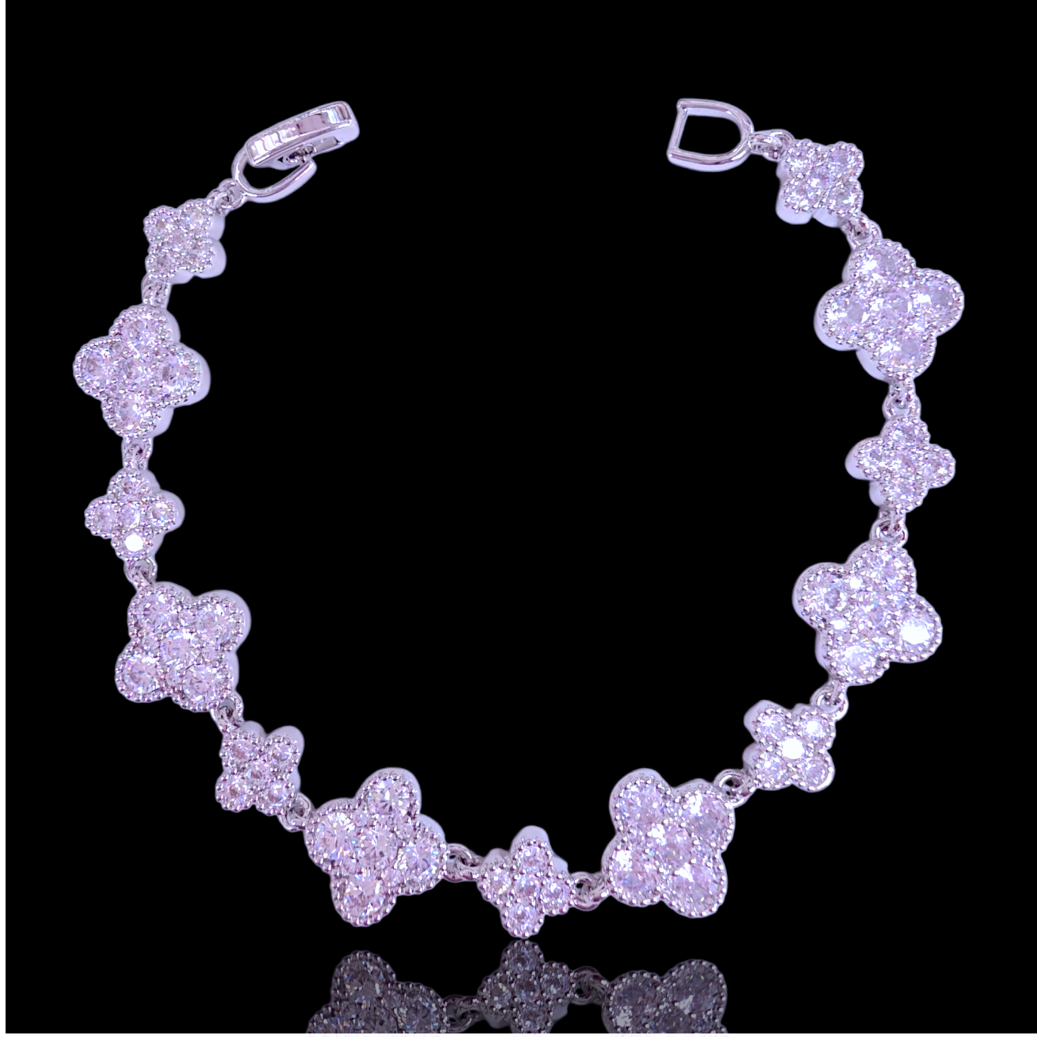 Oro Laminado Gold Filled Florencia Spring Blossom CZ Bracelet