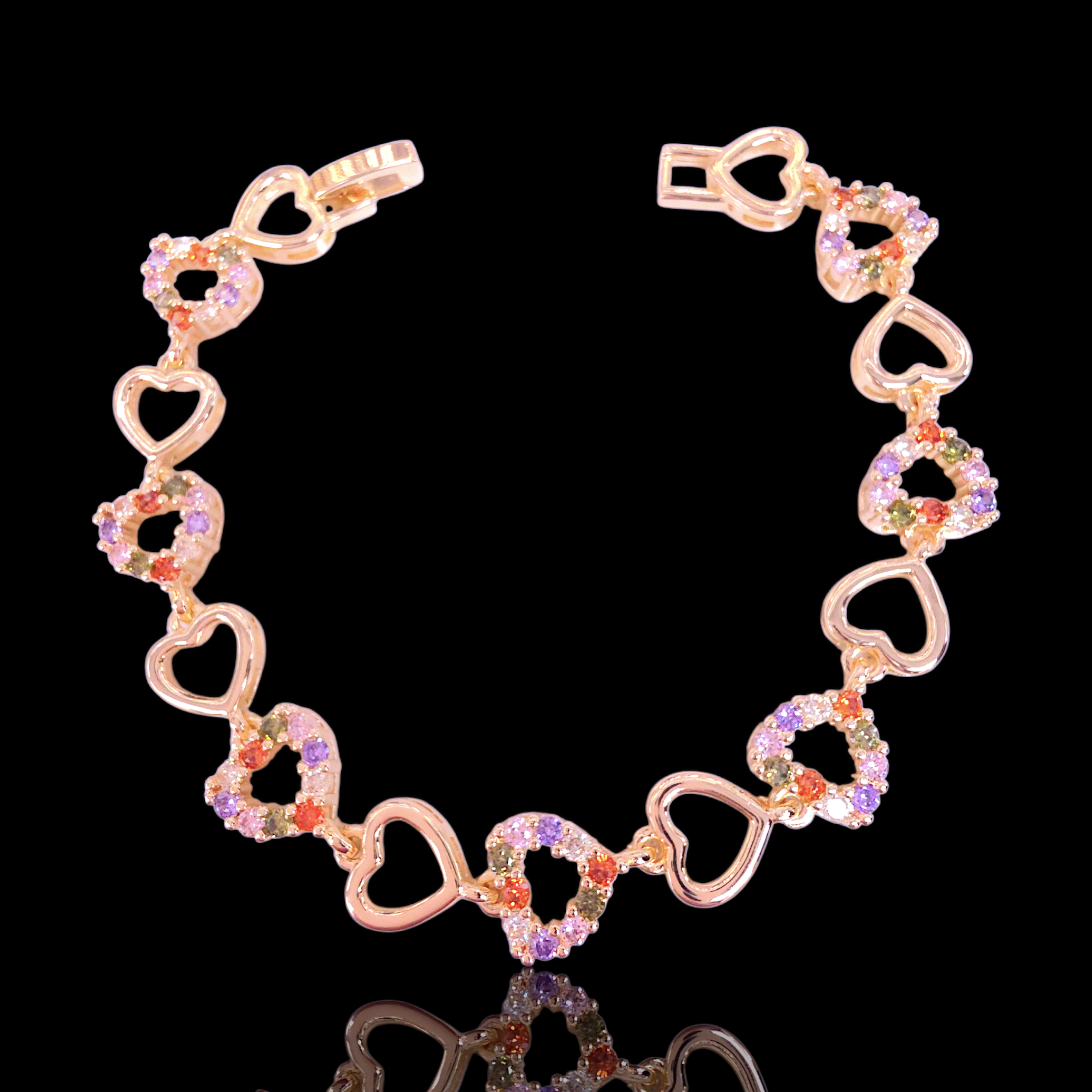 Oro Laminado Gold Filled Florentine Eternal Heart Bracelet