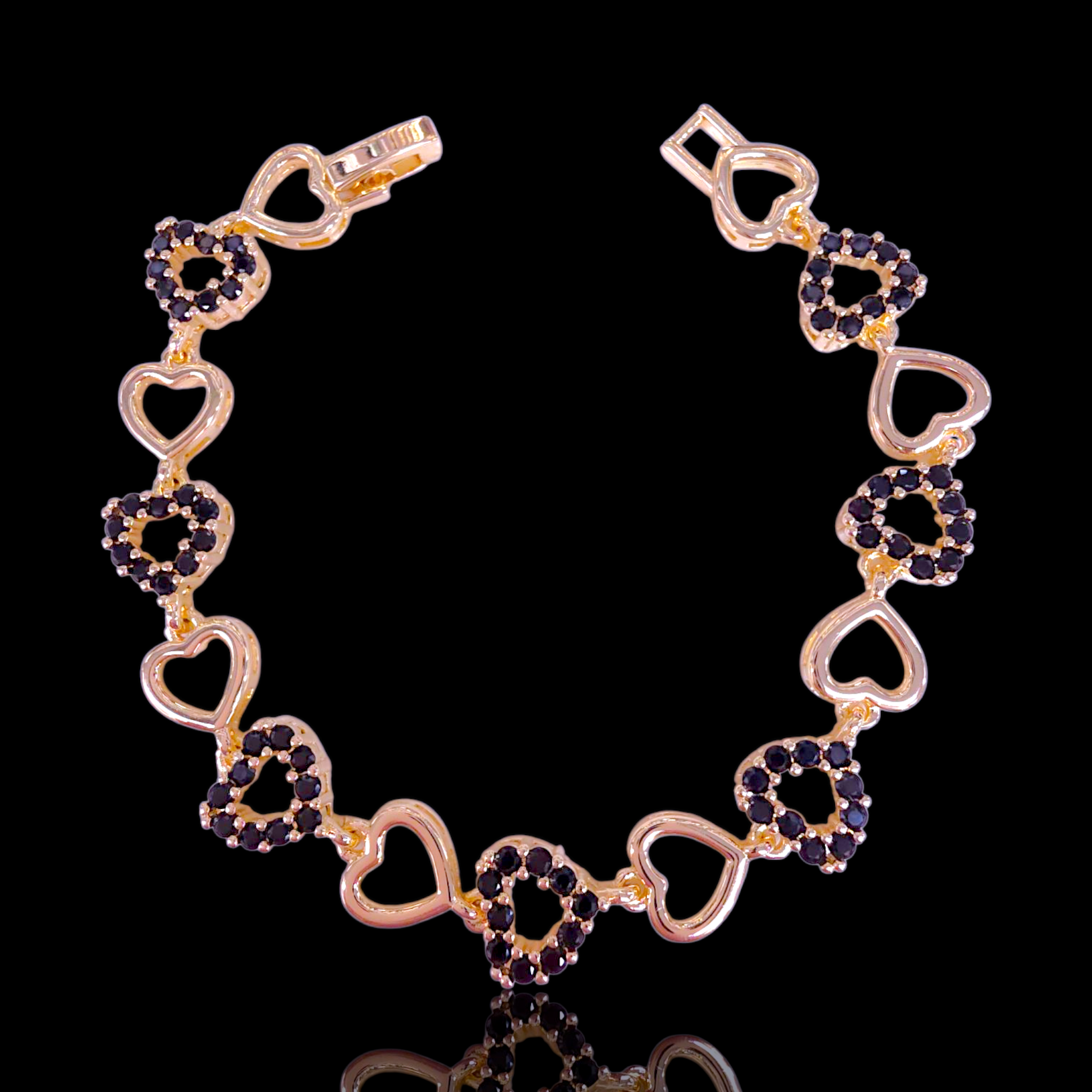 Oro Laminado Gold Filled Florentine Eternal Heart Bracelet