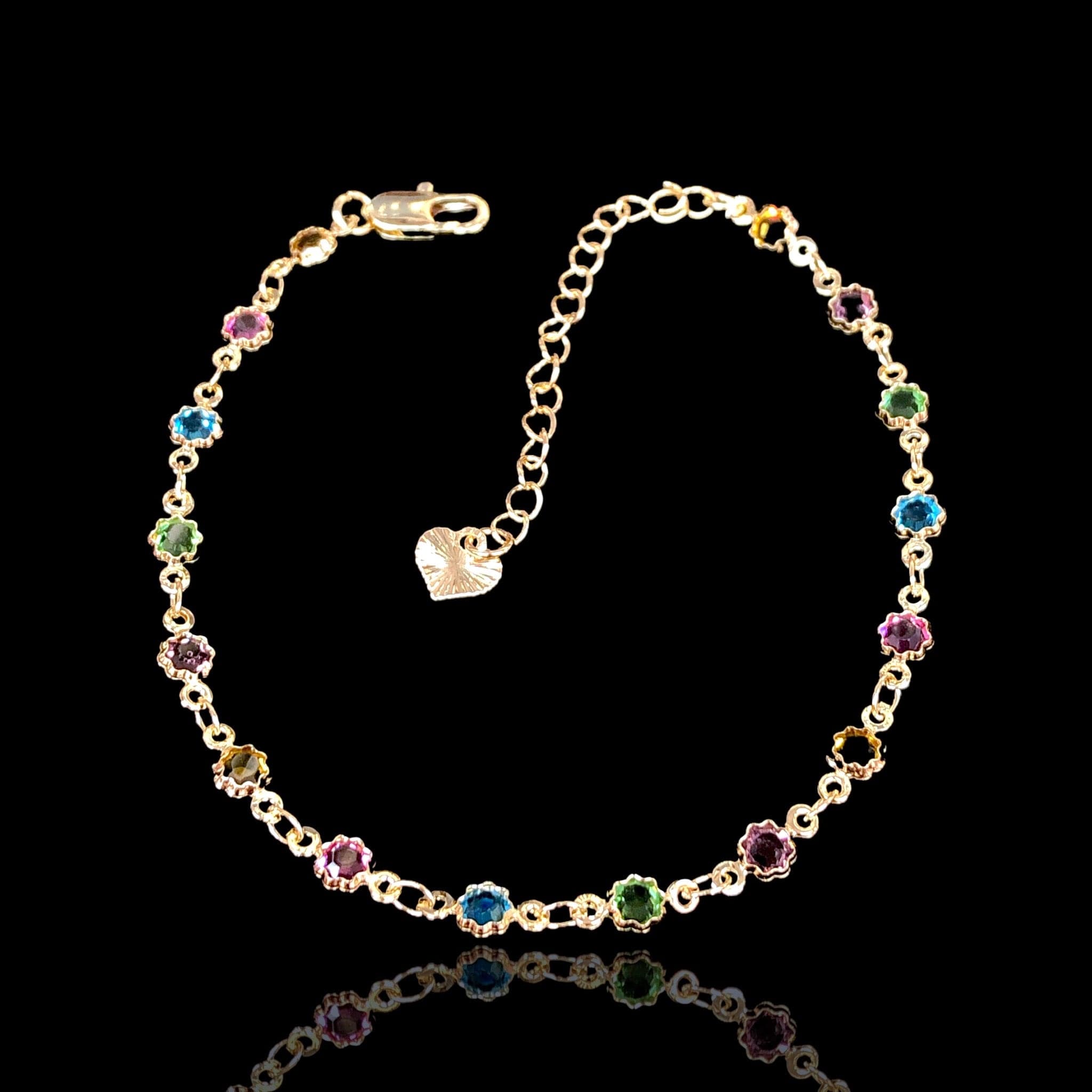 Oro Laminado Gold Filled Flower of the Sun Anklet