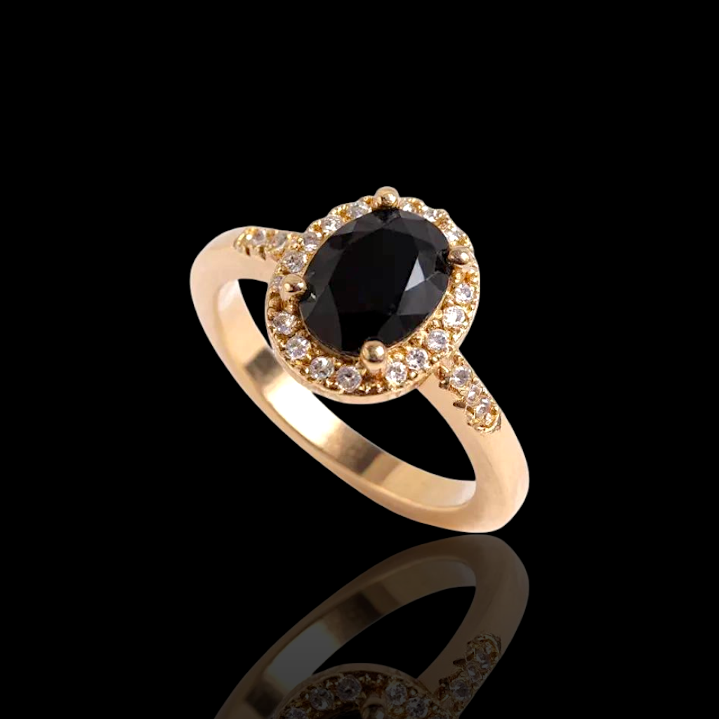 Oro Laminado Gold Filled Francia Petite Oval Cut Gem Ring
