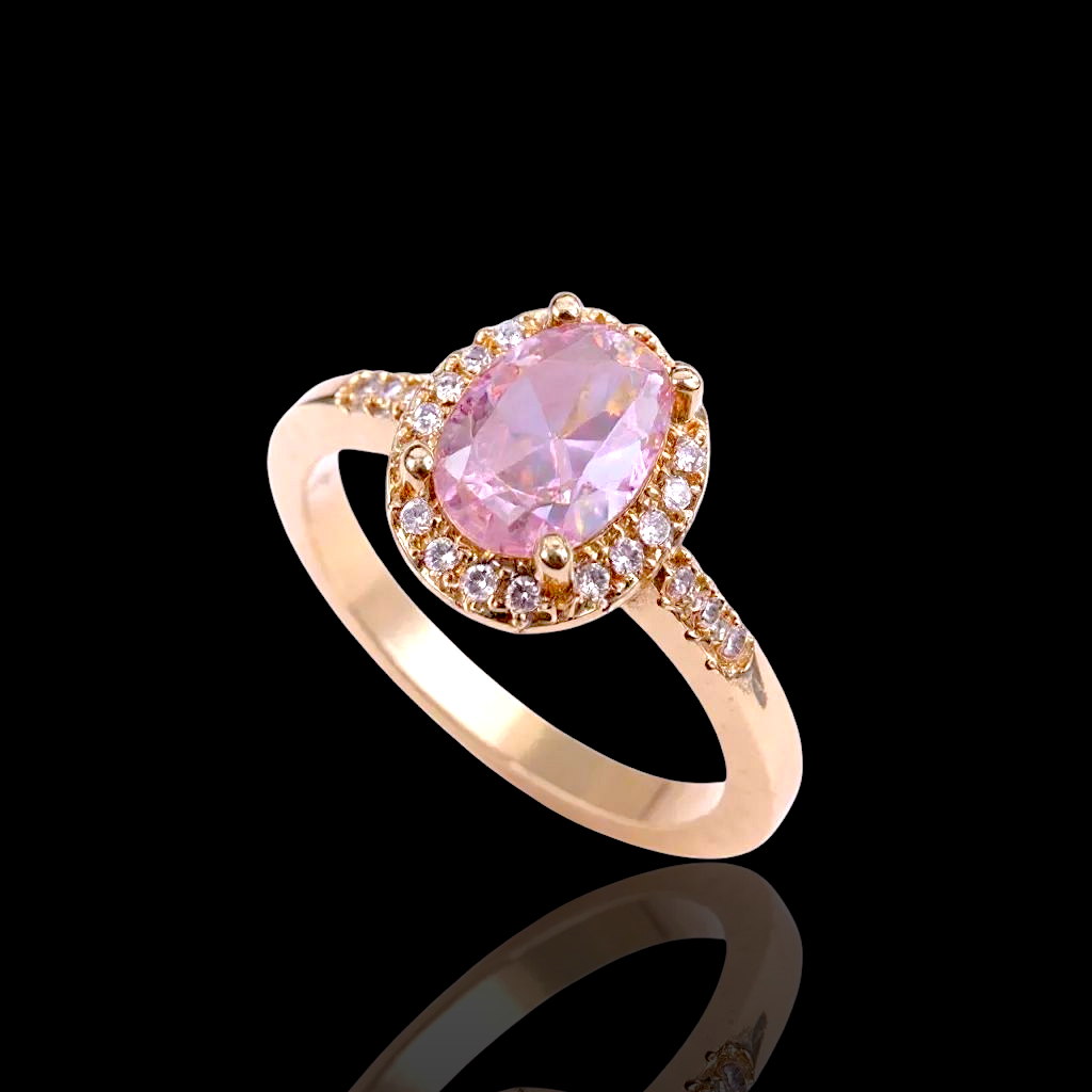 Oro Laminado Gold Filled Francia Petite Oval Cut Gem Ring