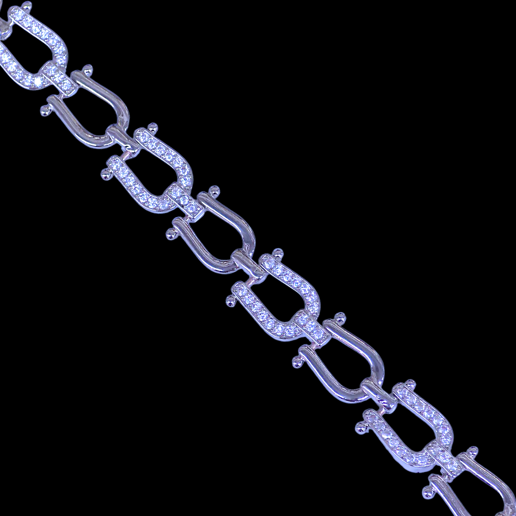 Oro Laminado Gold Filled French Horseshoe Chain Bracelet
