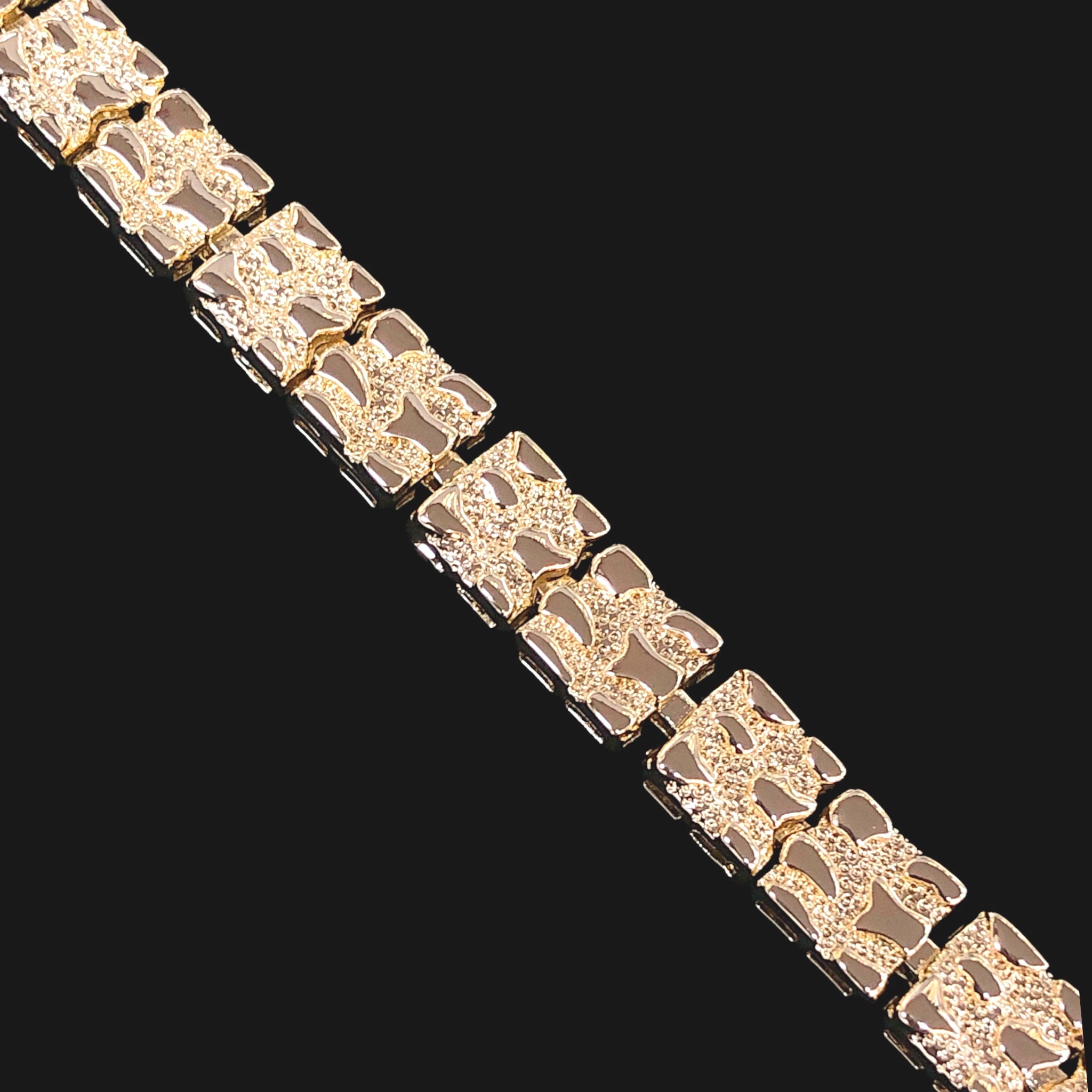 Oro Laminado Gold Filled French Style Nugget Bracelet (10mm)