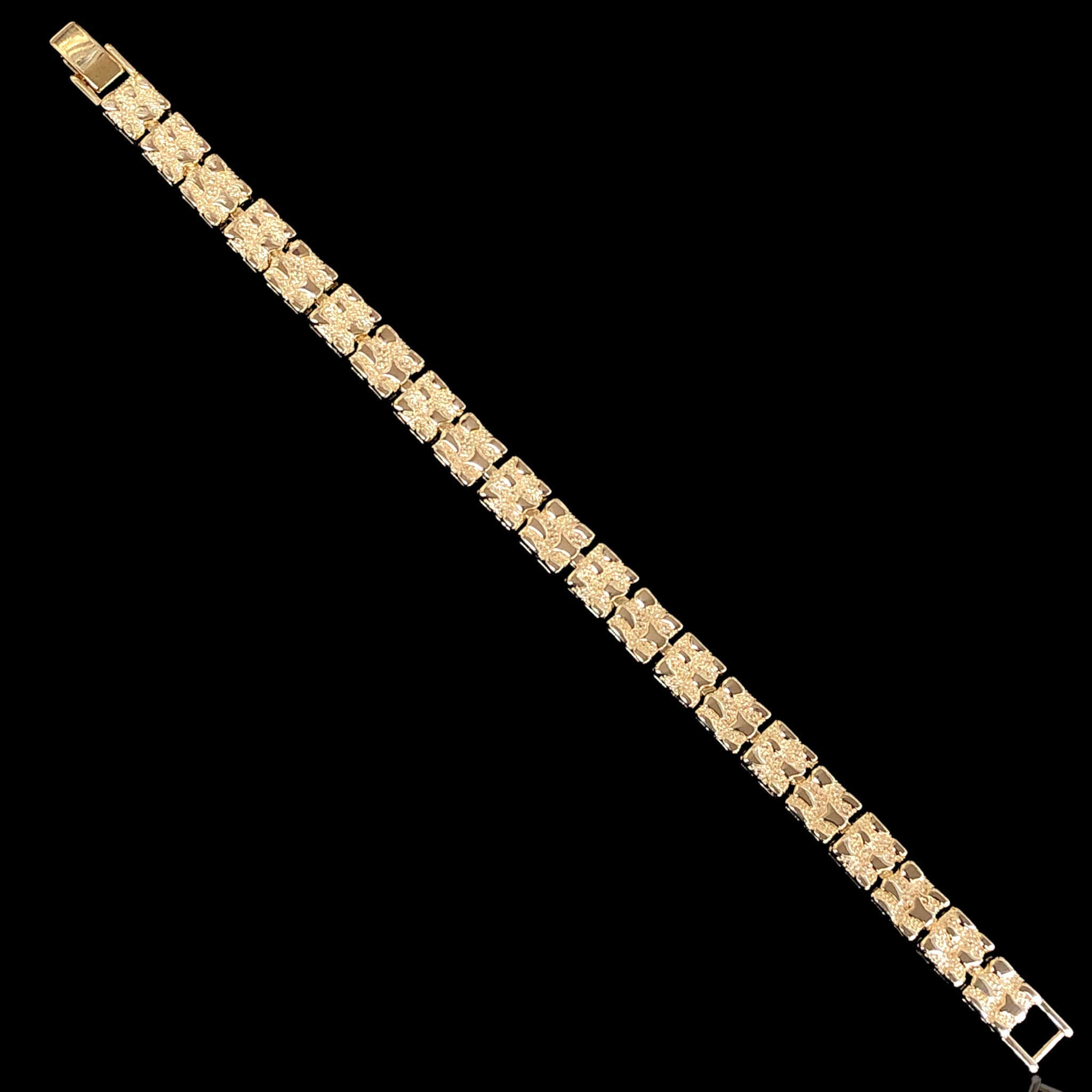 Oro Laminado Gold Filled French Style Nugget Bracelet (7.5mm)
