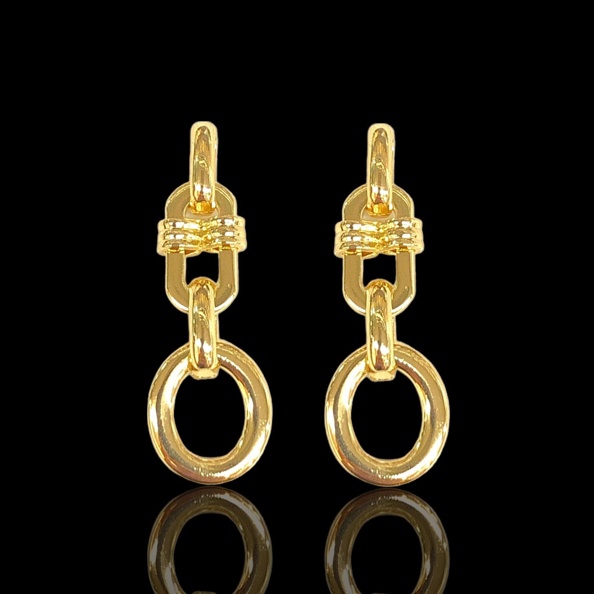 Oro Laminado Gold Filled French Versailles Dangle Earrings