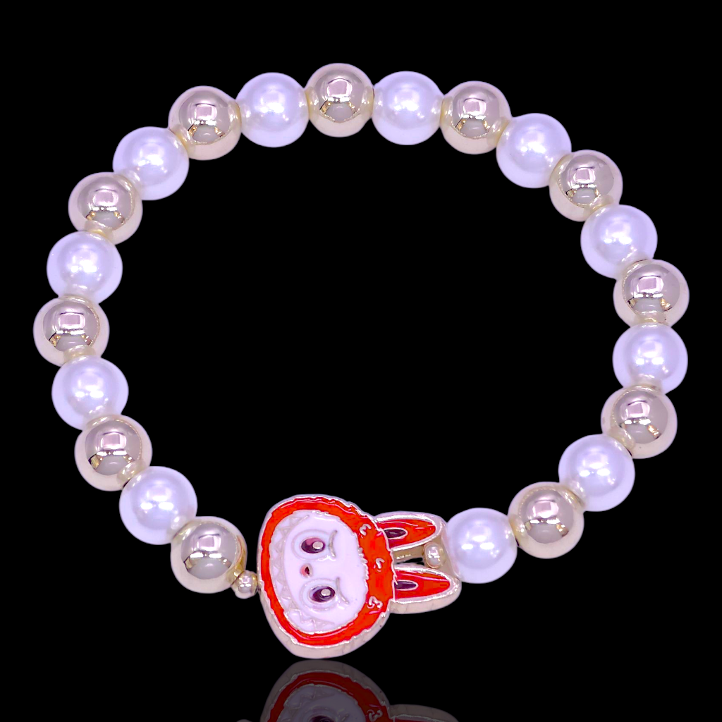 Oro Laminado Gold Filled Fufu Monster Icon Love Bracelet