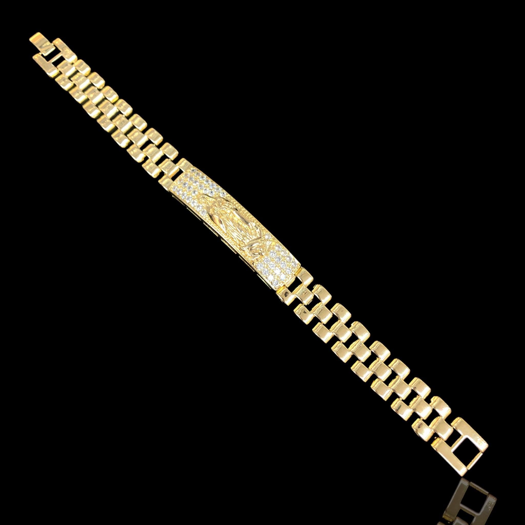 Oro Laminado Gold Filled Guadalupe Saint Jude Rolx Chain Bracelet