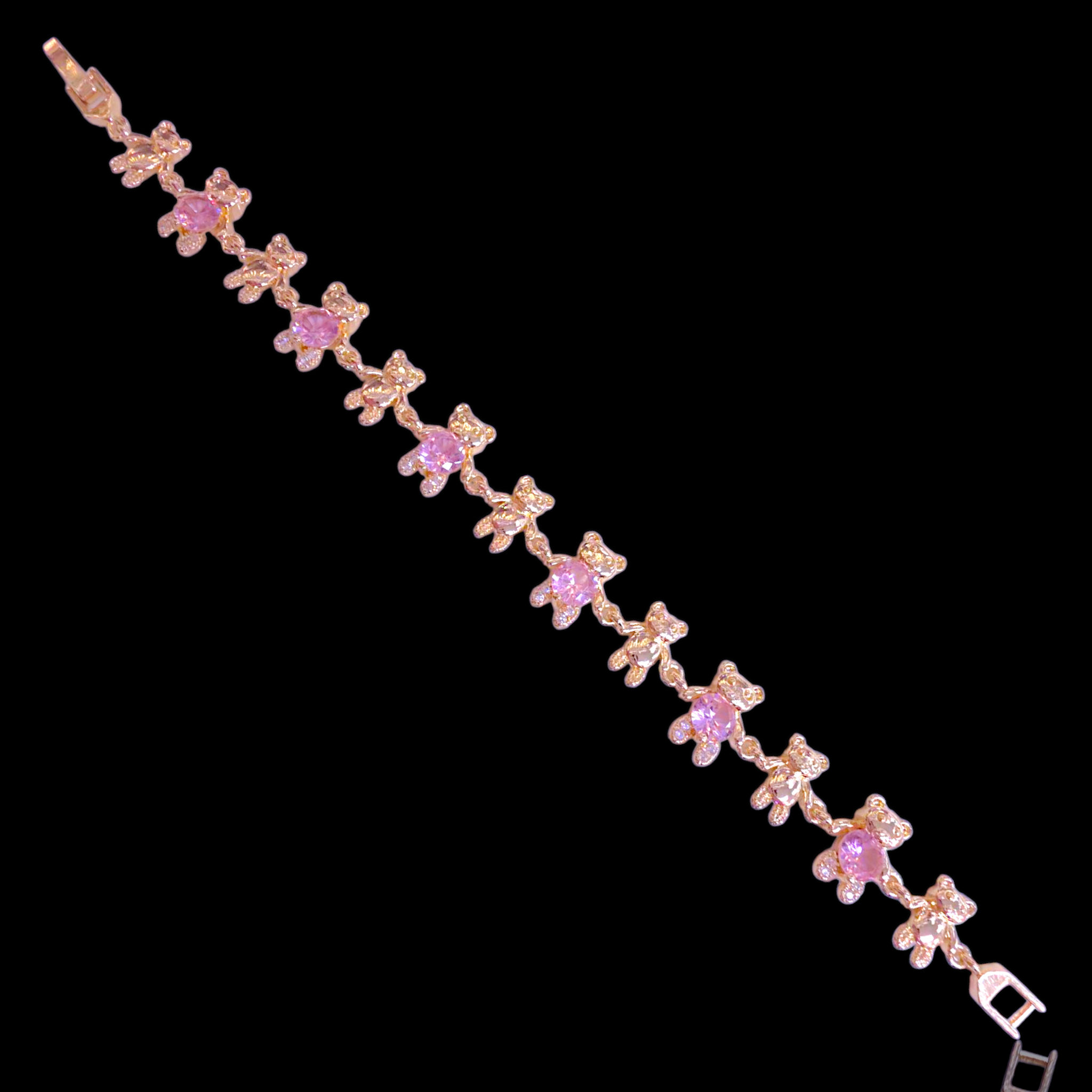 Oro Laminado Gold Filled Happy Teddy Bear Bracelet