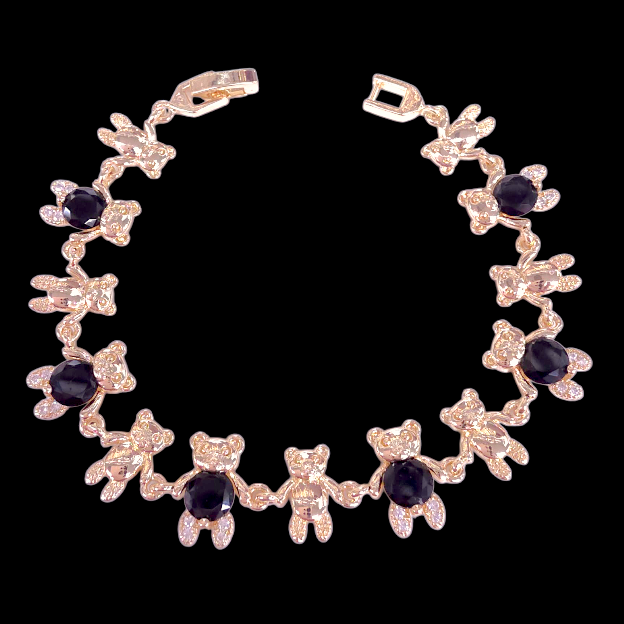 Oro Laminado Gold Filled Happy Teddy Bear Bracelet
