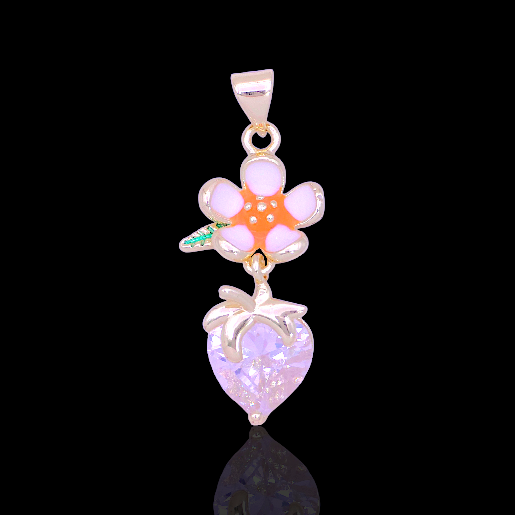 Oro Laminado Gold Filled Hawaiian Hibiscus Charm Pendant