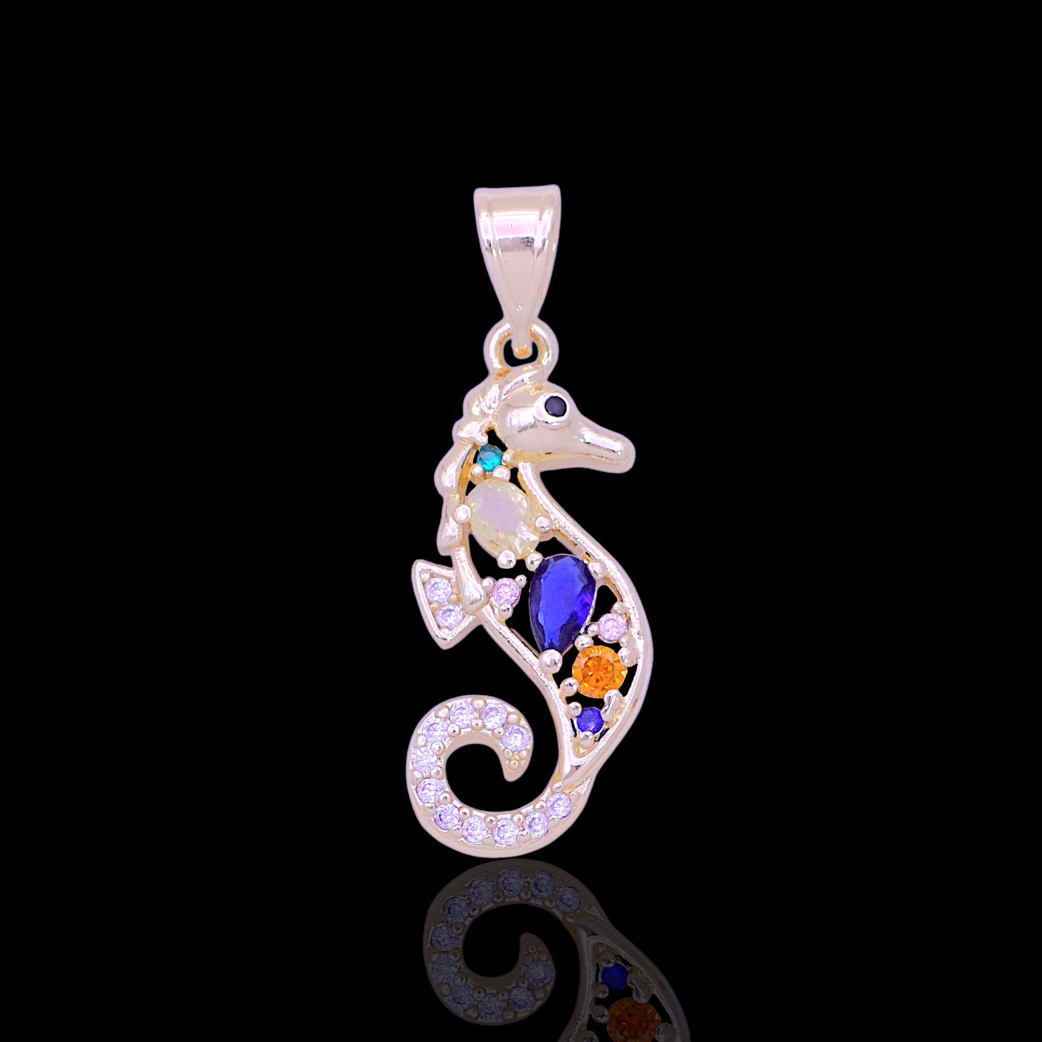 Oro Laminado Gold Filled Hawaiian Seahorse Charm Pendant