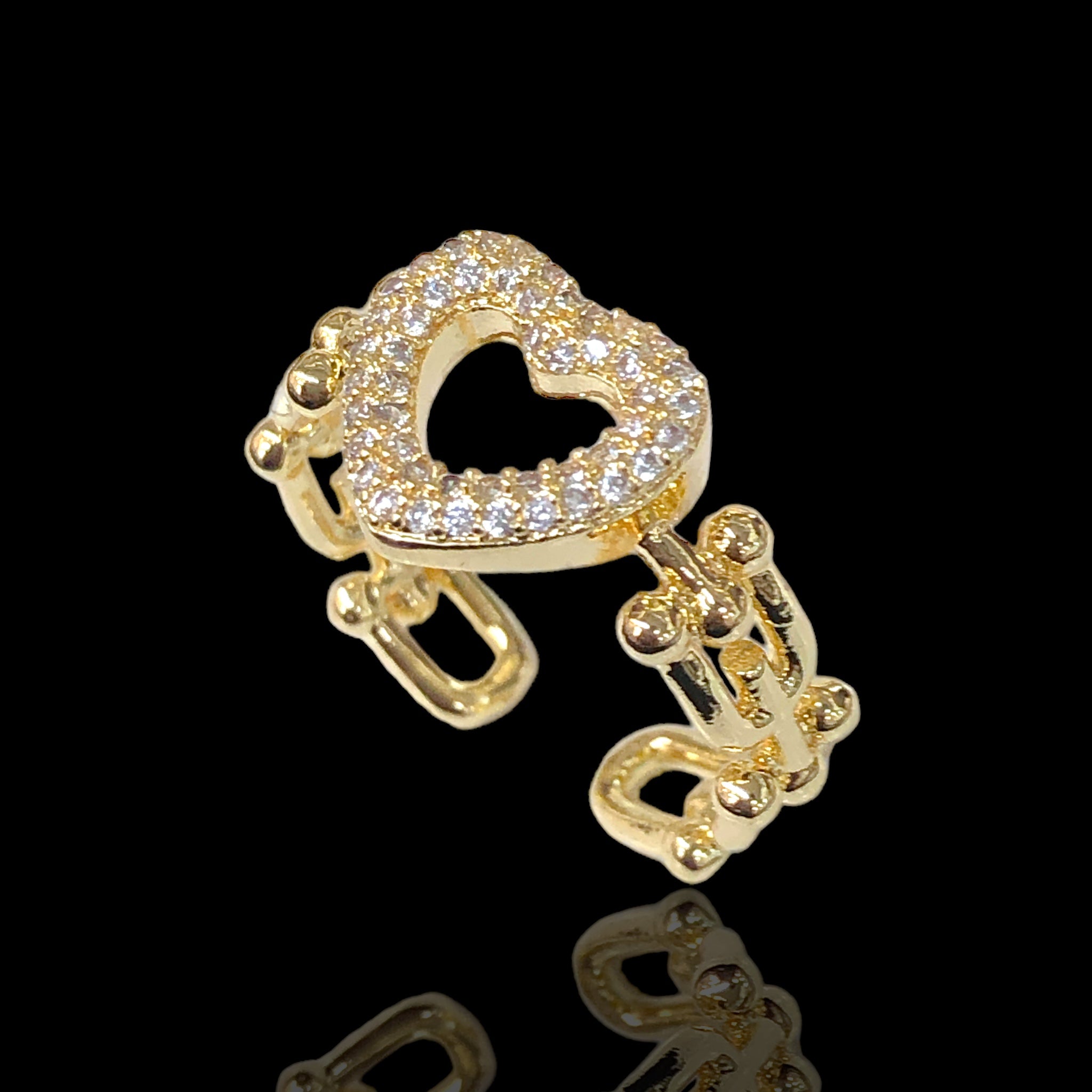18K Gold Filled Heart of Paris Ring- Kuania oro laminado