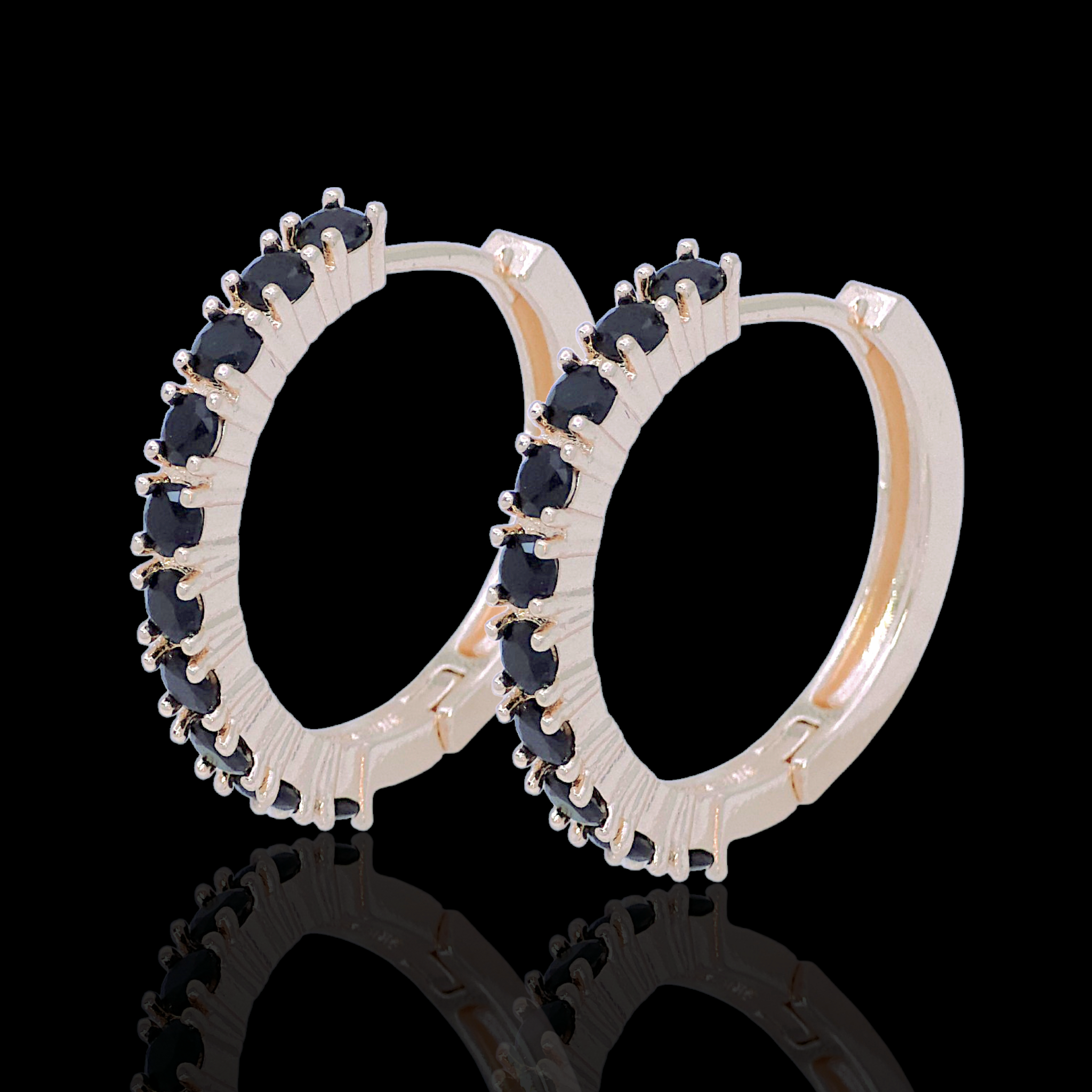 Oro Laminado Gold Filled Helen Zirconia Hoop Earrings