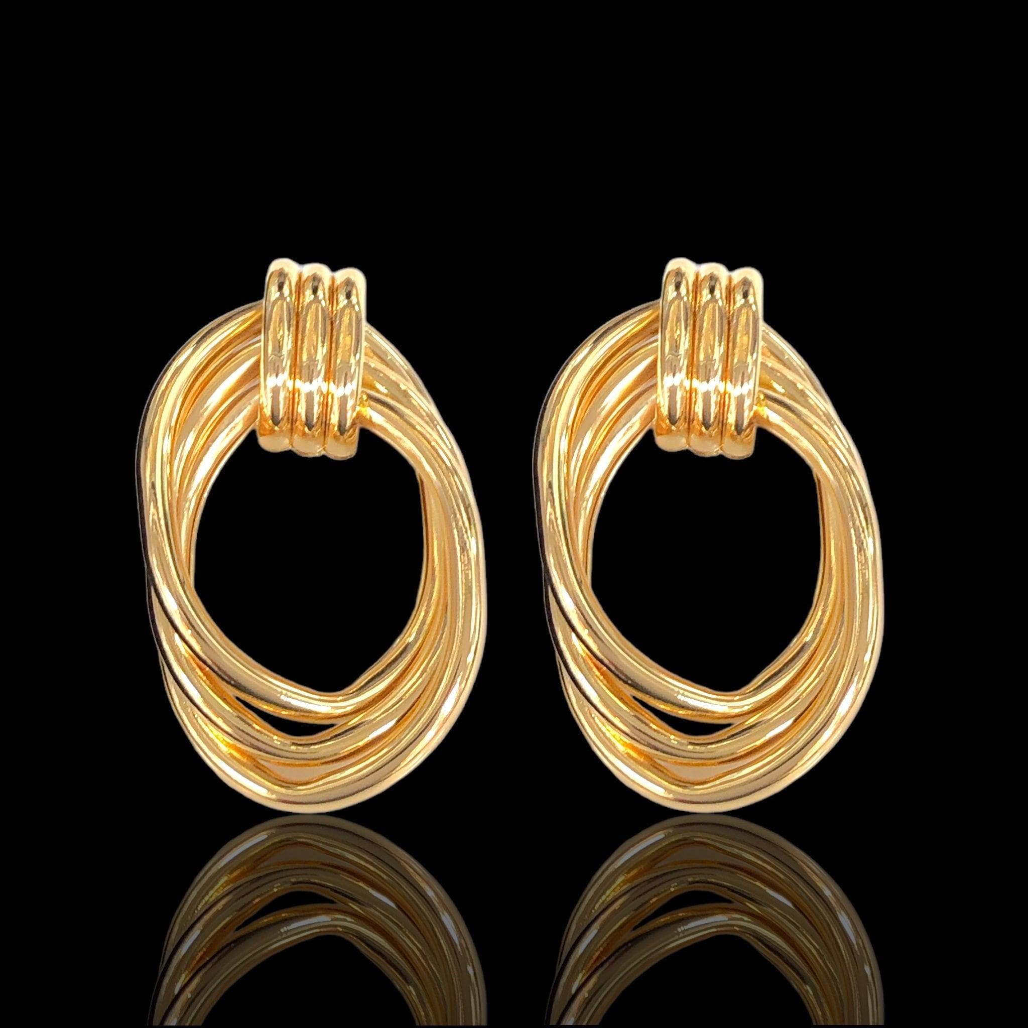 Oro Laminado Gold Filled High Polish Victorian Knot Earrings