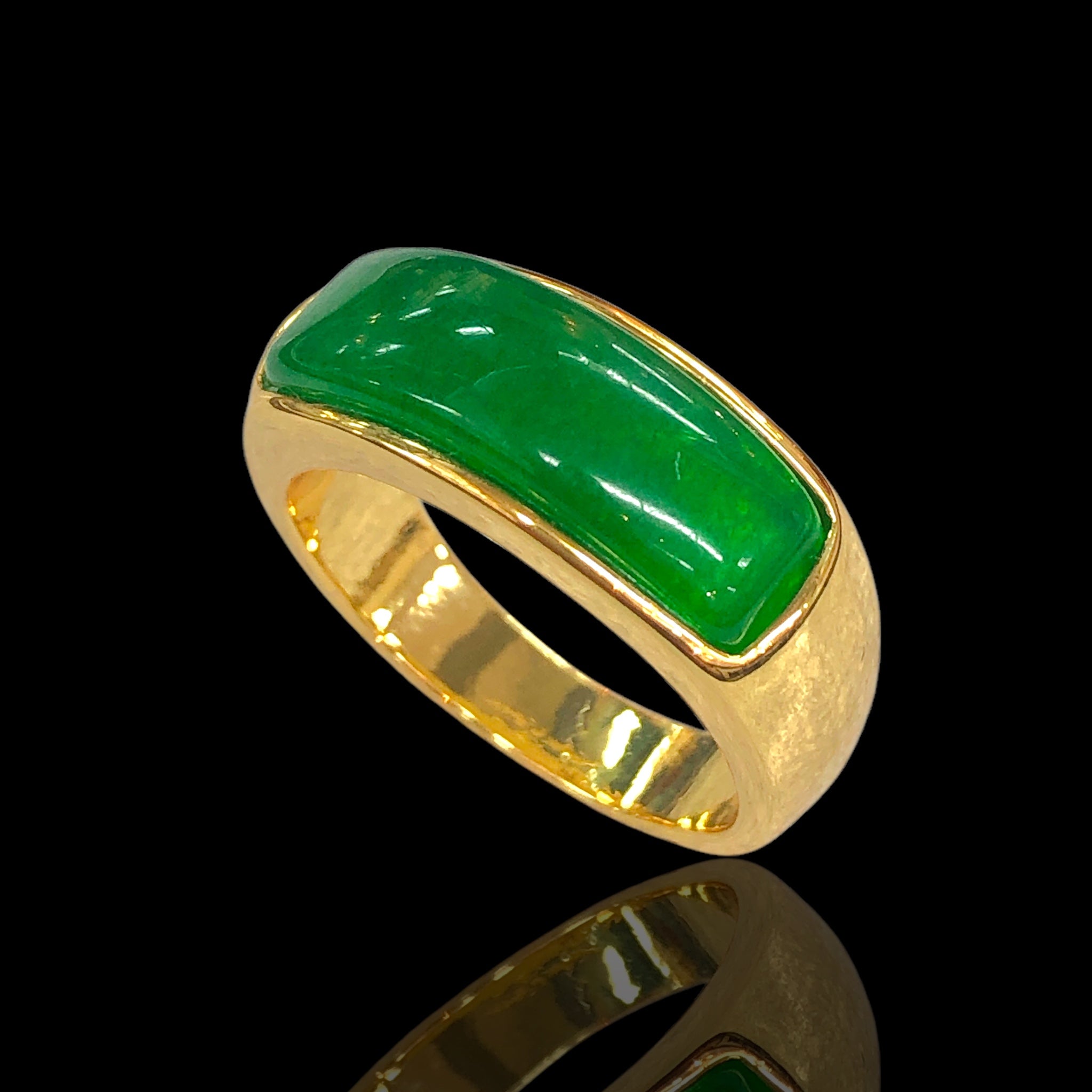 Oro Laminado Gold Filled Imperial Grace Jade Ring