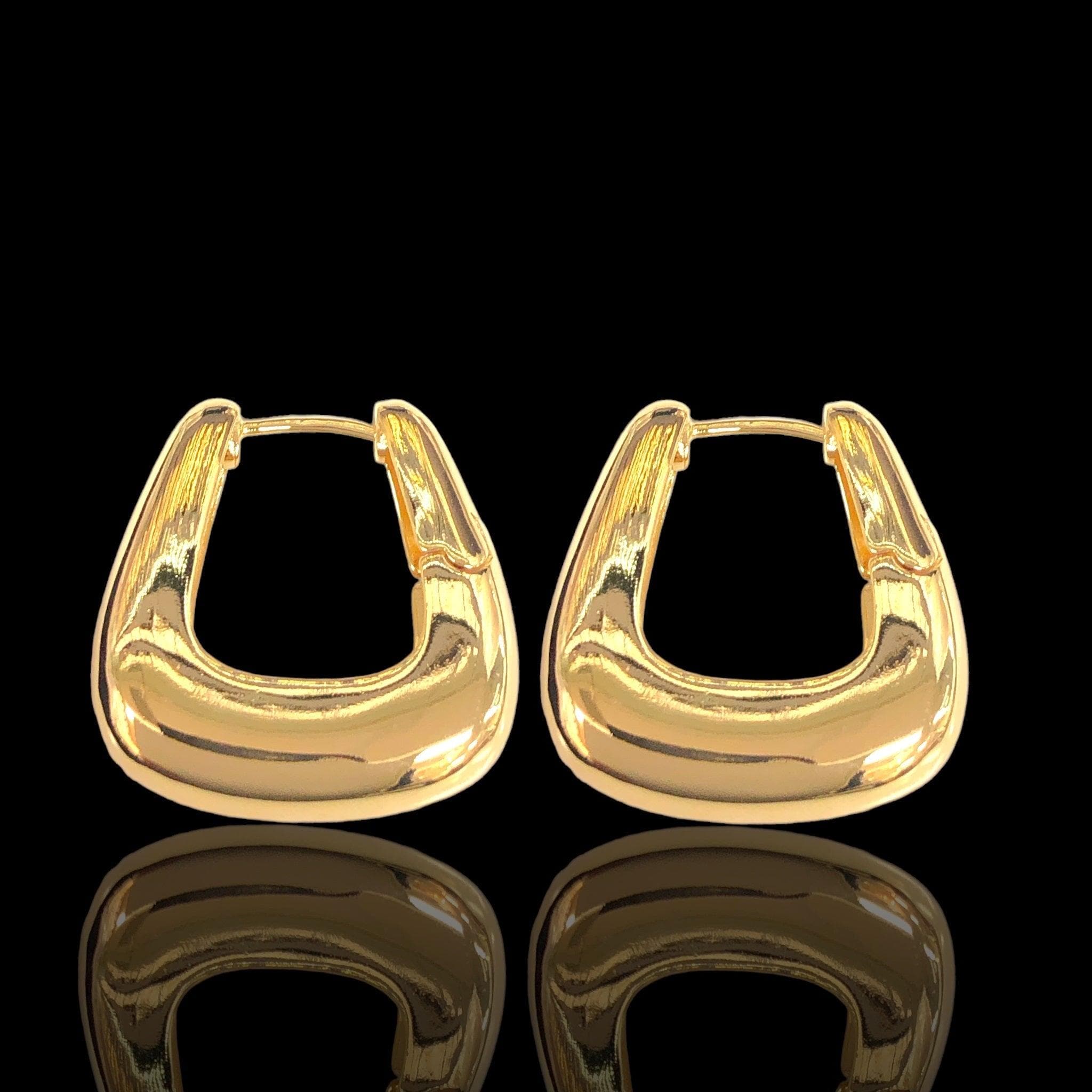 Oro Laminado Gold Filled Isabel Puff Hoop Earrings