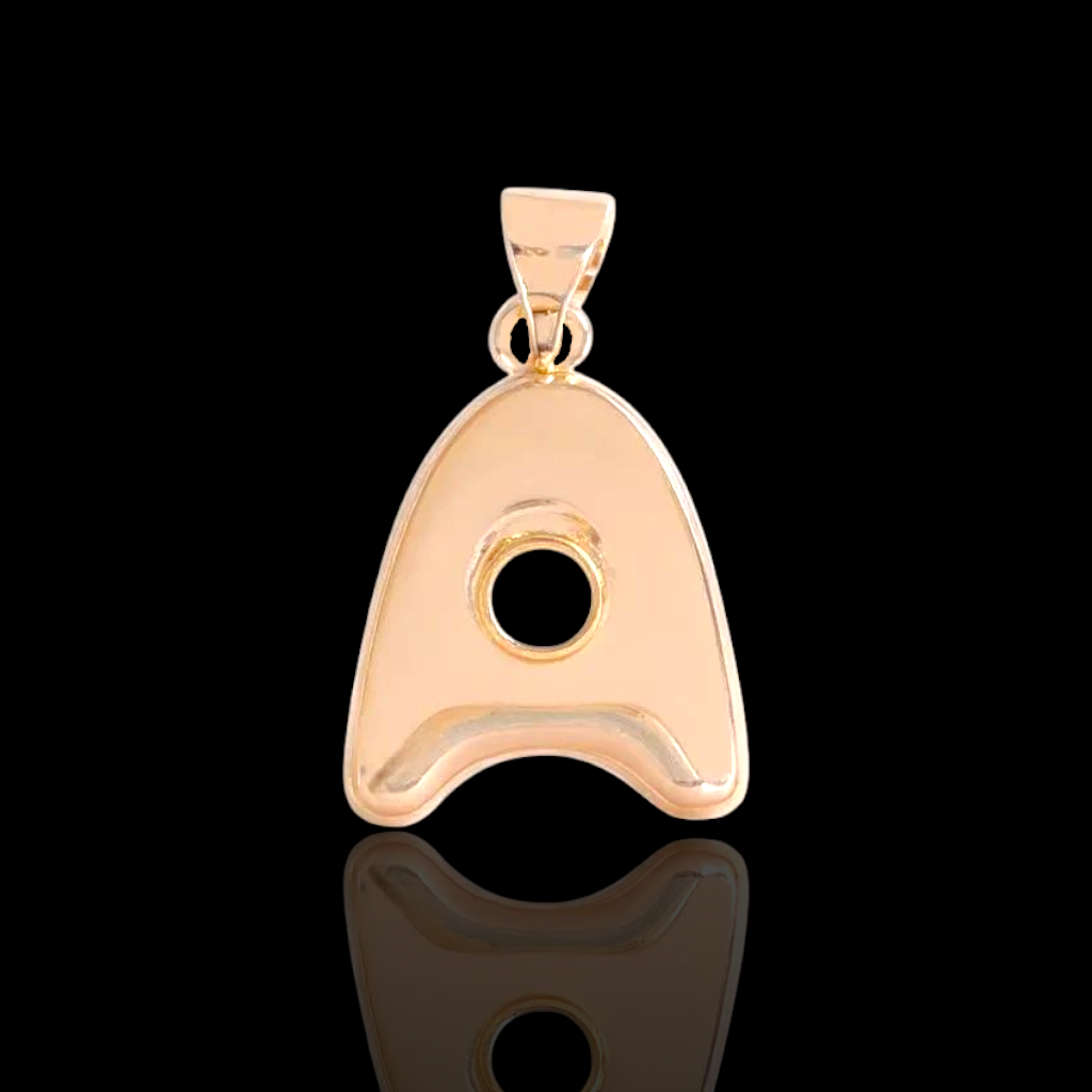 Oro Laminado Gold Filled Italia Bubble Letter Pendant Charms