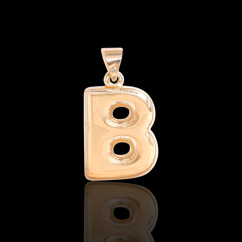 Oro Laminado Gold Filled Italia Bubble Letter Pendant Charms