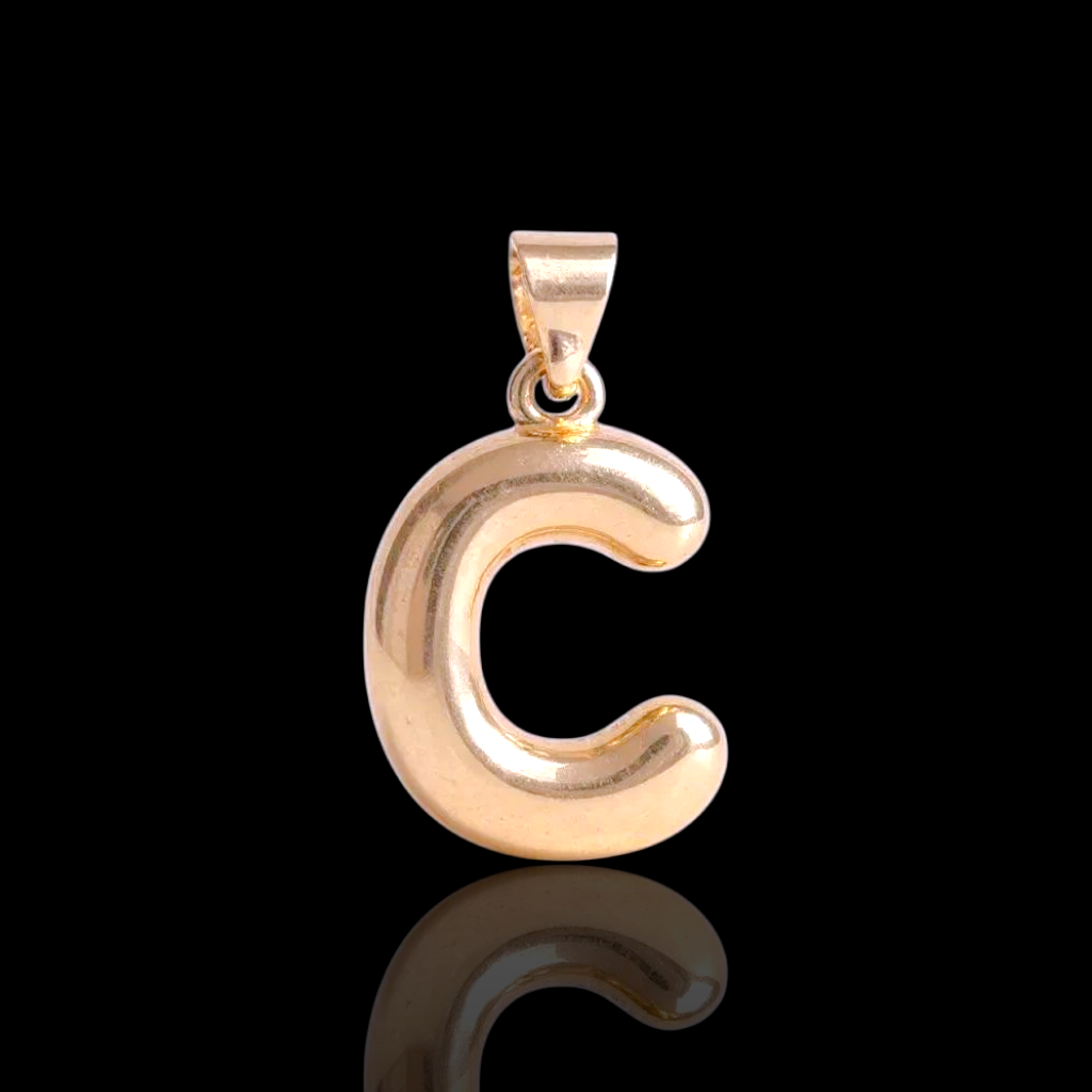Oro Laminado Gold Filled Italia Bubble Letter Pendant Charms