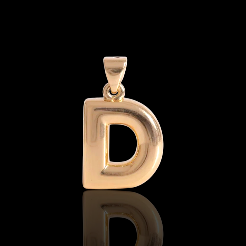Oro Laminado Gold Filled Italia Bubble Letter Pendant Charms