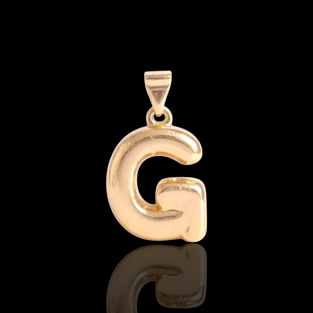 Oro Laminado Gold Filled Italia Bubble Letter Pendant Charms