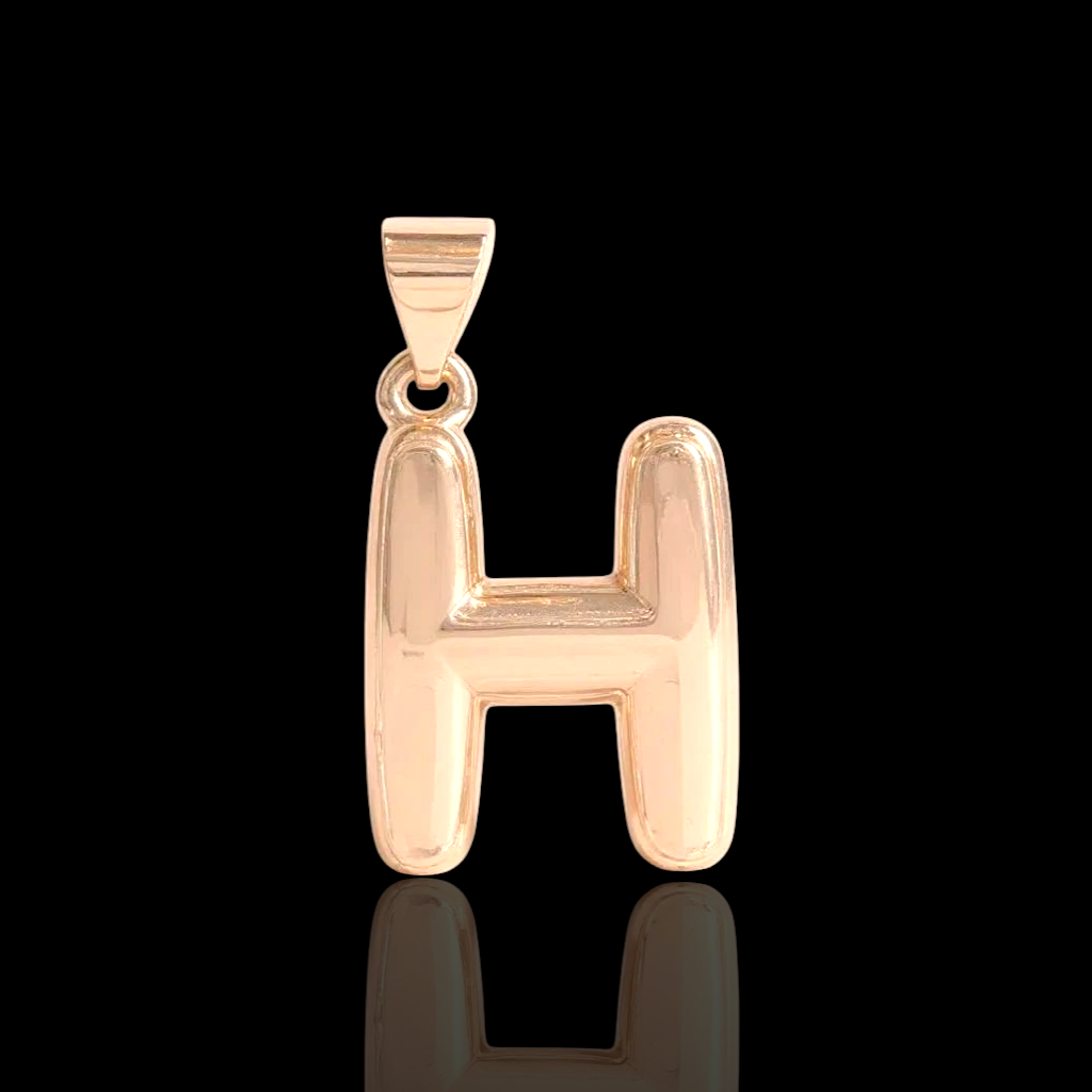 Oro Laminado Gold Filled Italia Bubble Letter Pendant Charms