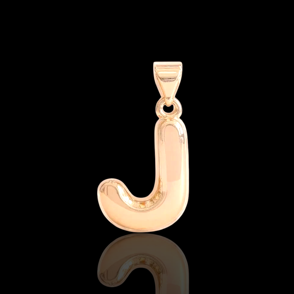 Oro Laminado Gold Filled Italia Bubble Letter Pendant Charms