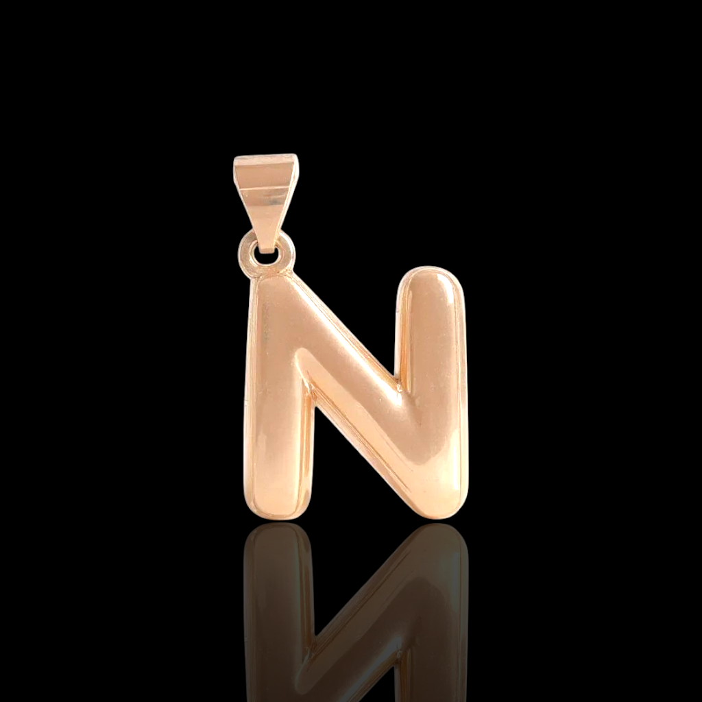 Oro Laminado Gold Filled Italia Bubble Letter Pendant Charms