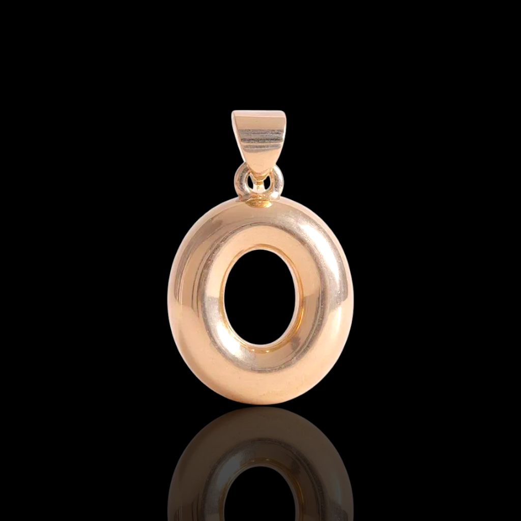 Oro Laminado Gold Filled Italia Bubble Letter Pendant Charms