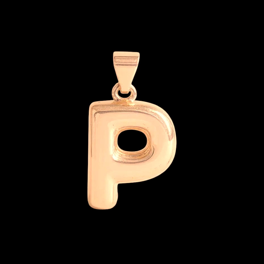 Oro Laminado Gold Filled Italia Bubble Letter Pendant Charms