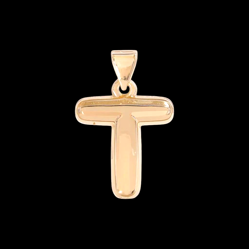 Oro Laminado Gold Filled Italia Bubble Letter Pendant Charms