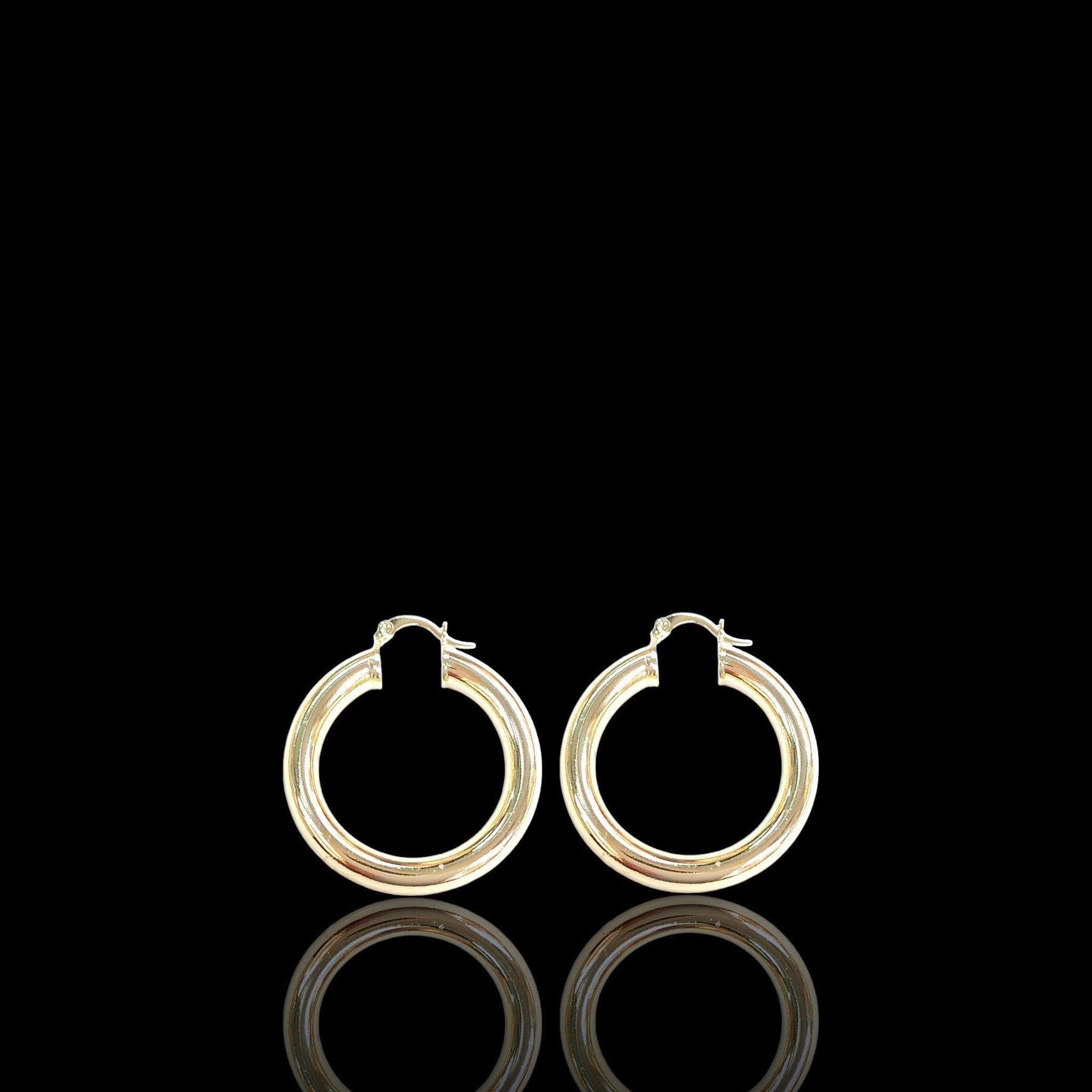 Oro Laminado Gold Filled Italian 6mm Chunky Hoop Earrings