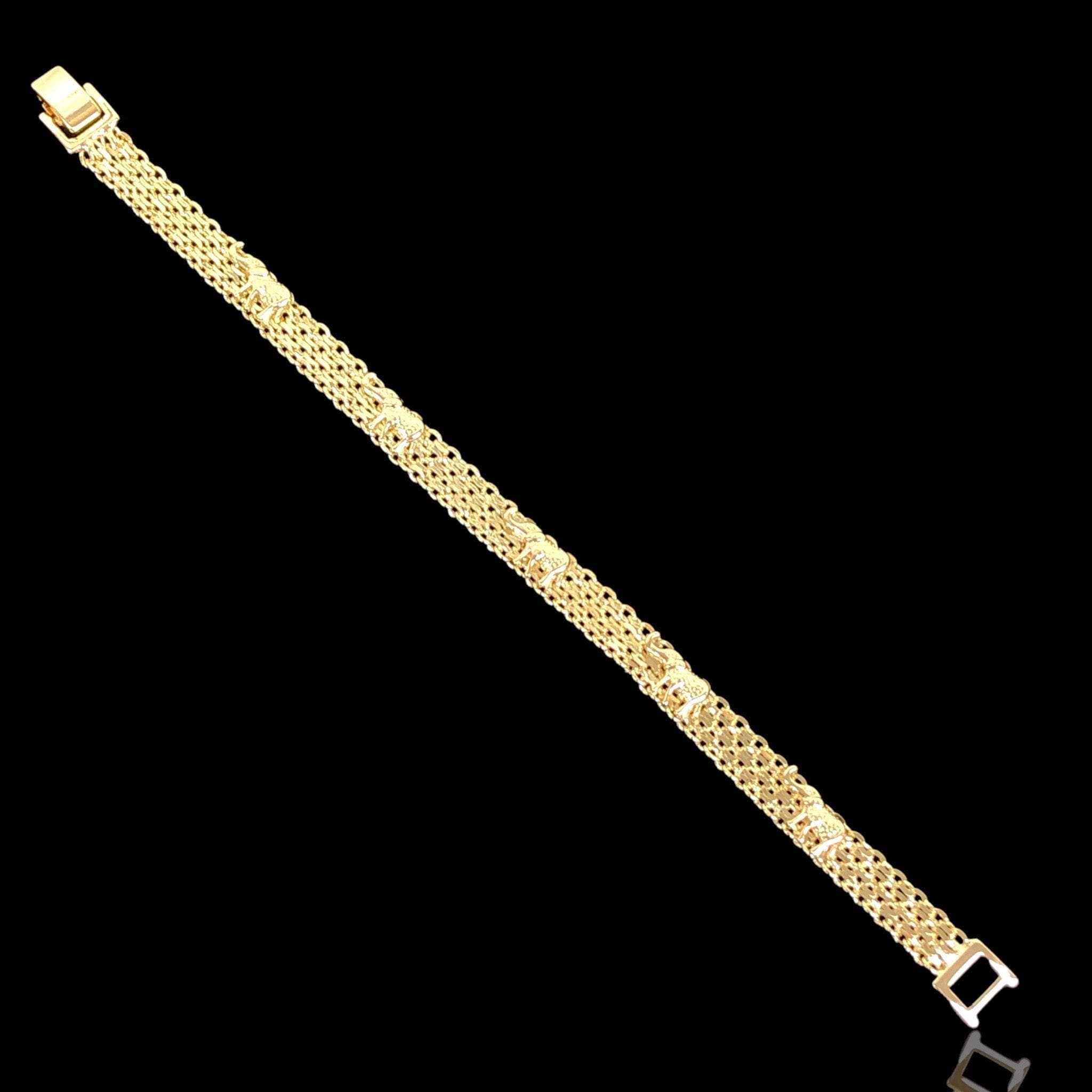 Oro Laminado Gold Filled Joyful Merry Elephant Bracelet