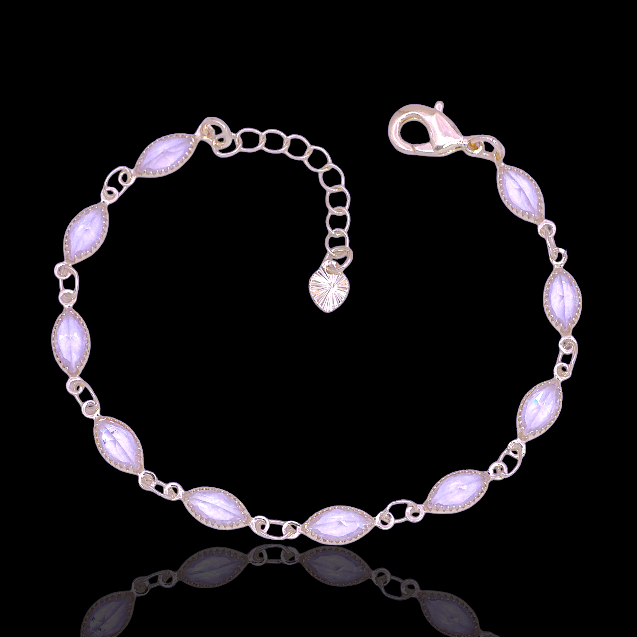 Oro Laminado Gold Filled Marquise Cut Bezel CZ Bracelet (Pack of 6)