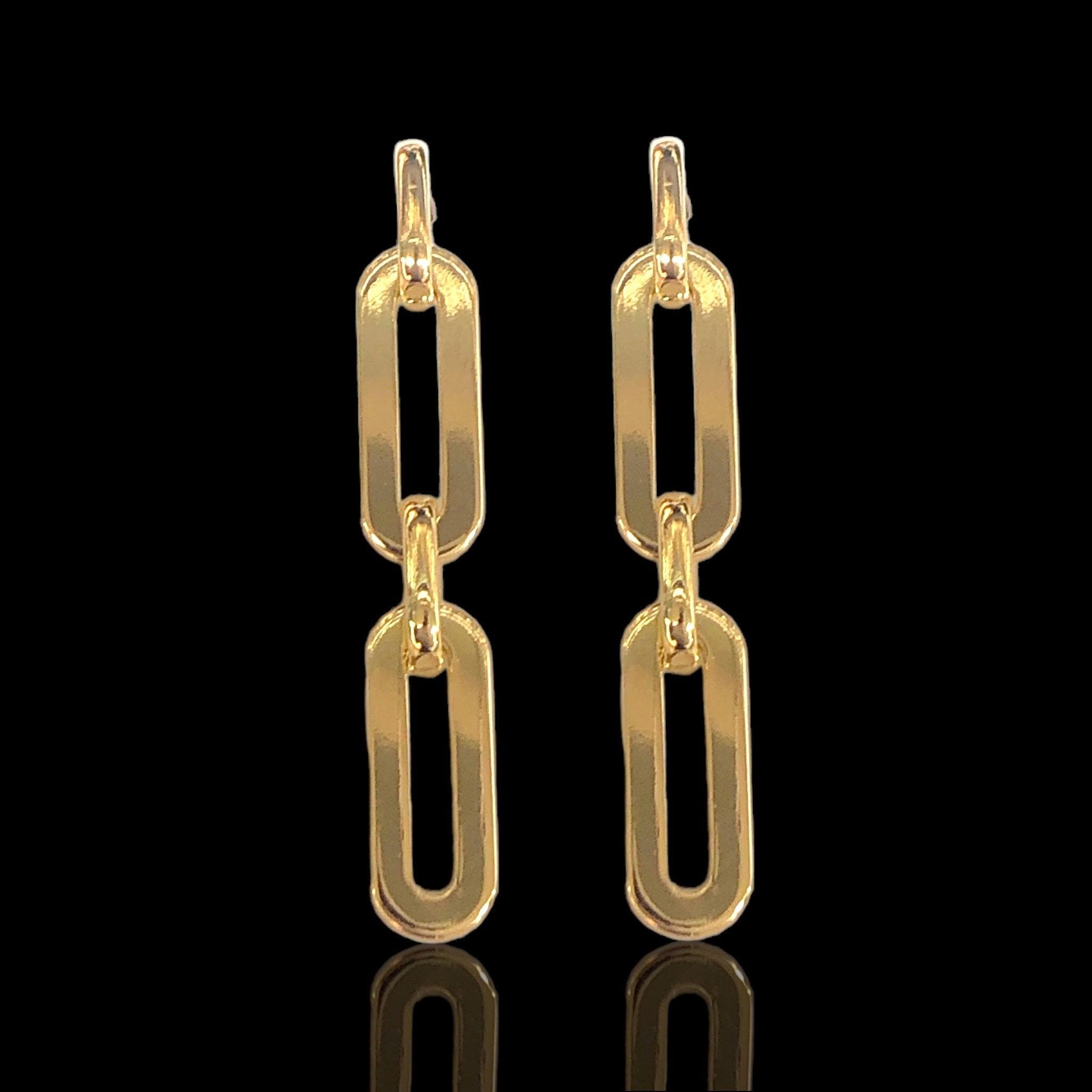 Oro Laminado Gold Filled Miami Lux Dangle Earrings