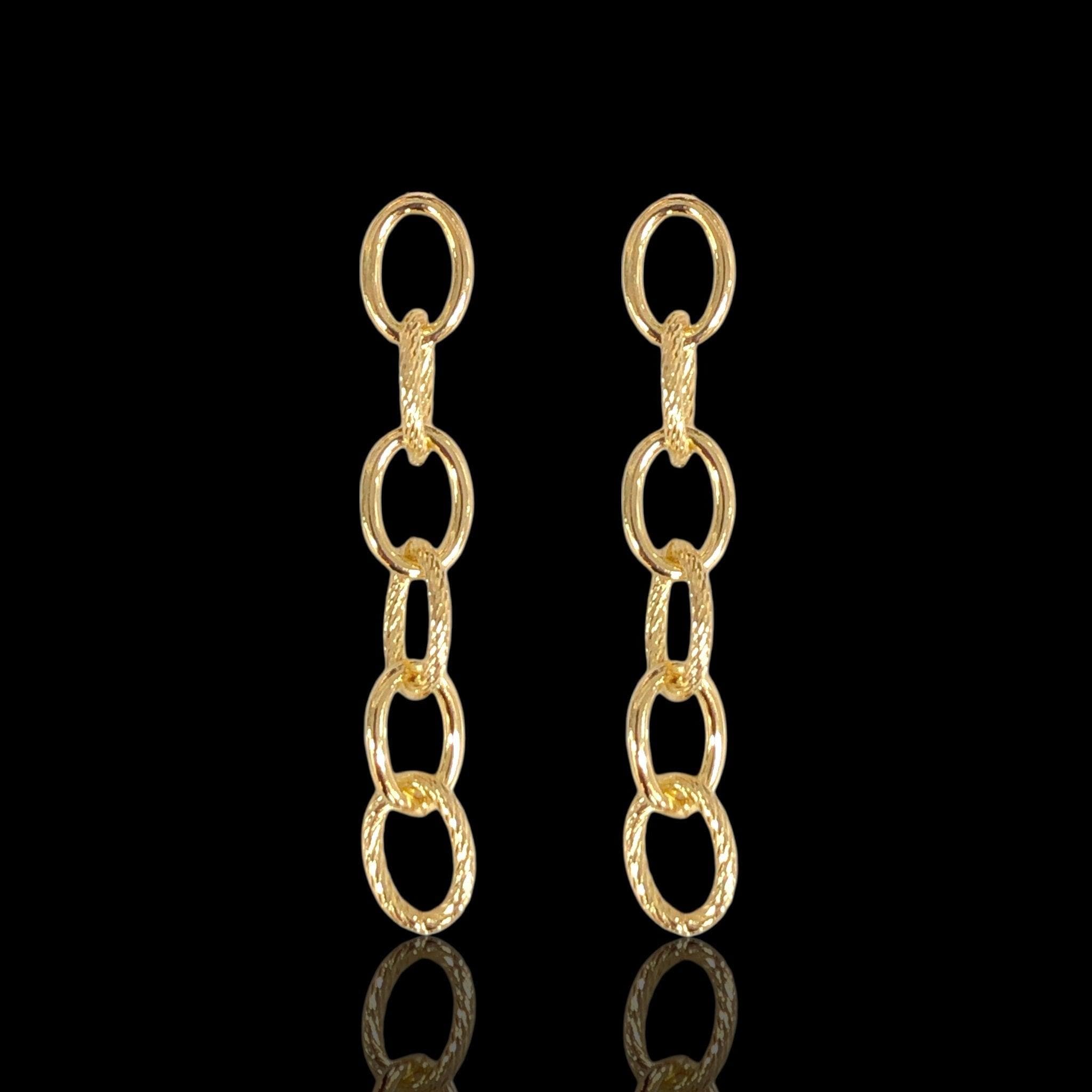 Oro Laminado Gold Filled Milano Cuban Dangle Earrings
