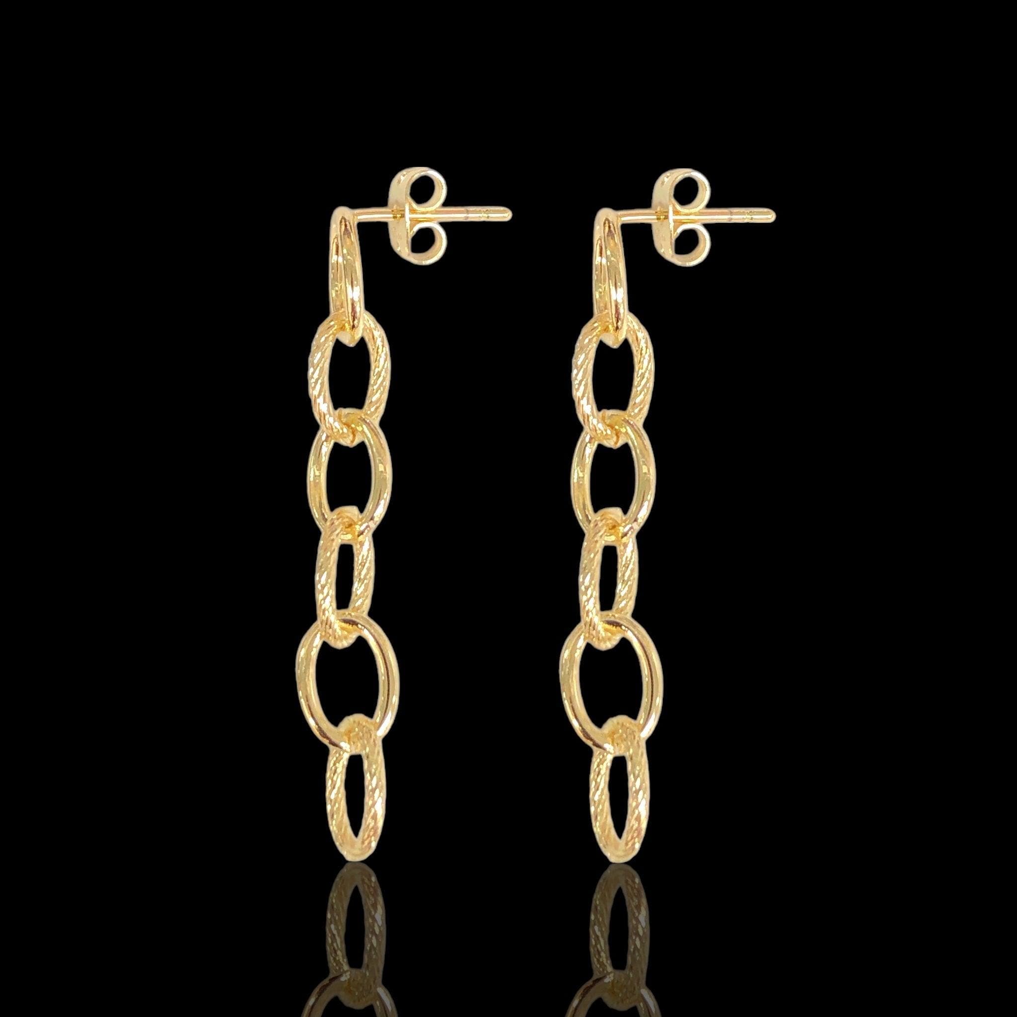 Oro Laminado Gold Filled Milano Cuban Dangle Earrings