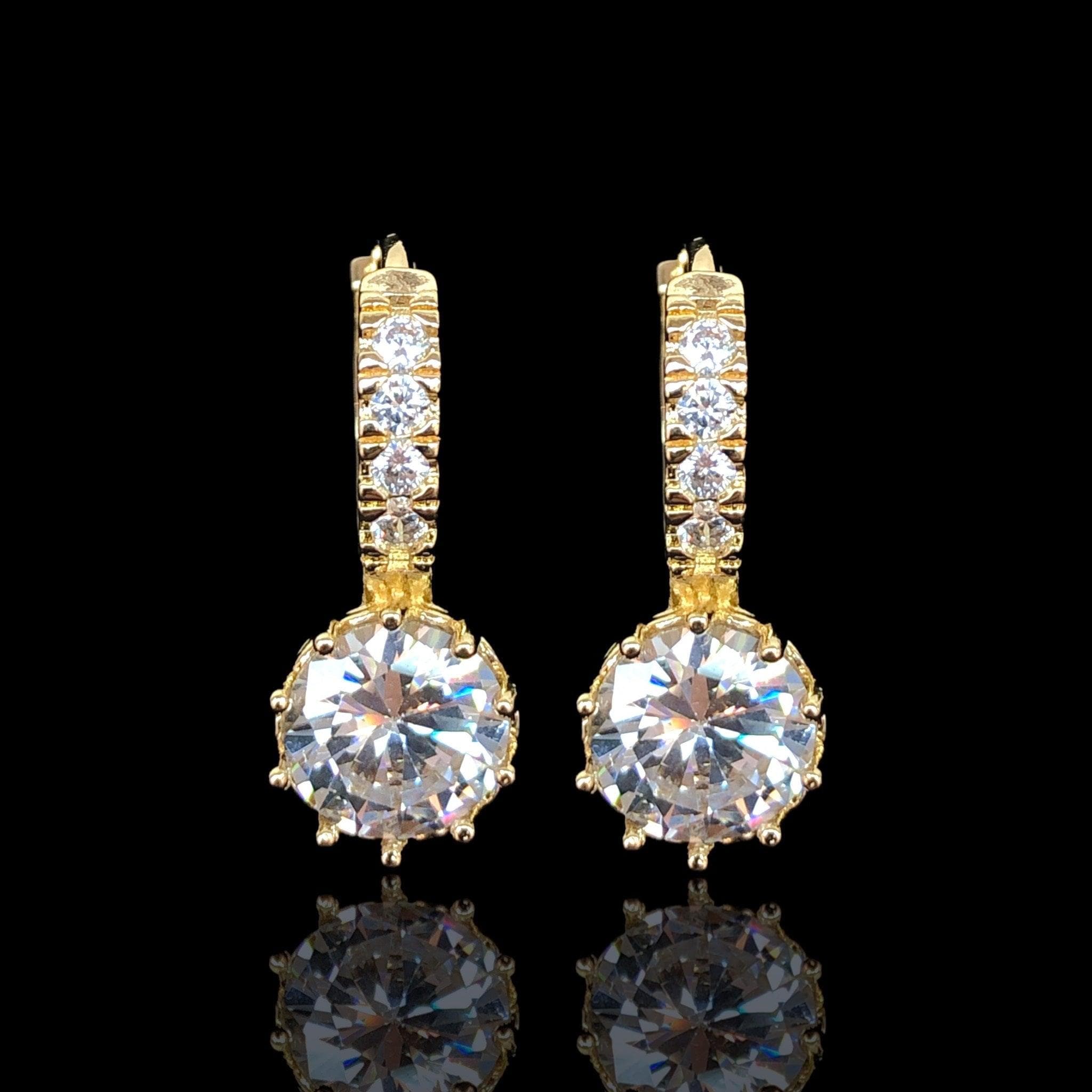 OLE 0294 -18K Gold Filled Oro Laminado EARRINGS, NEW - KUANIA